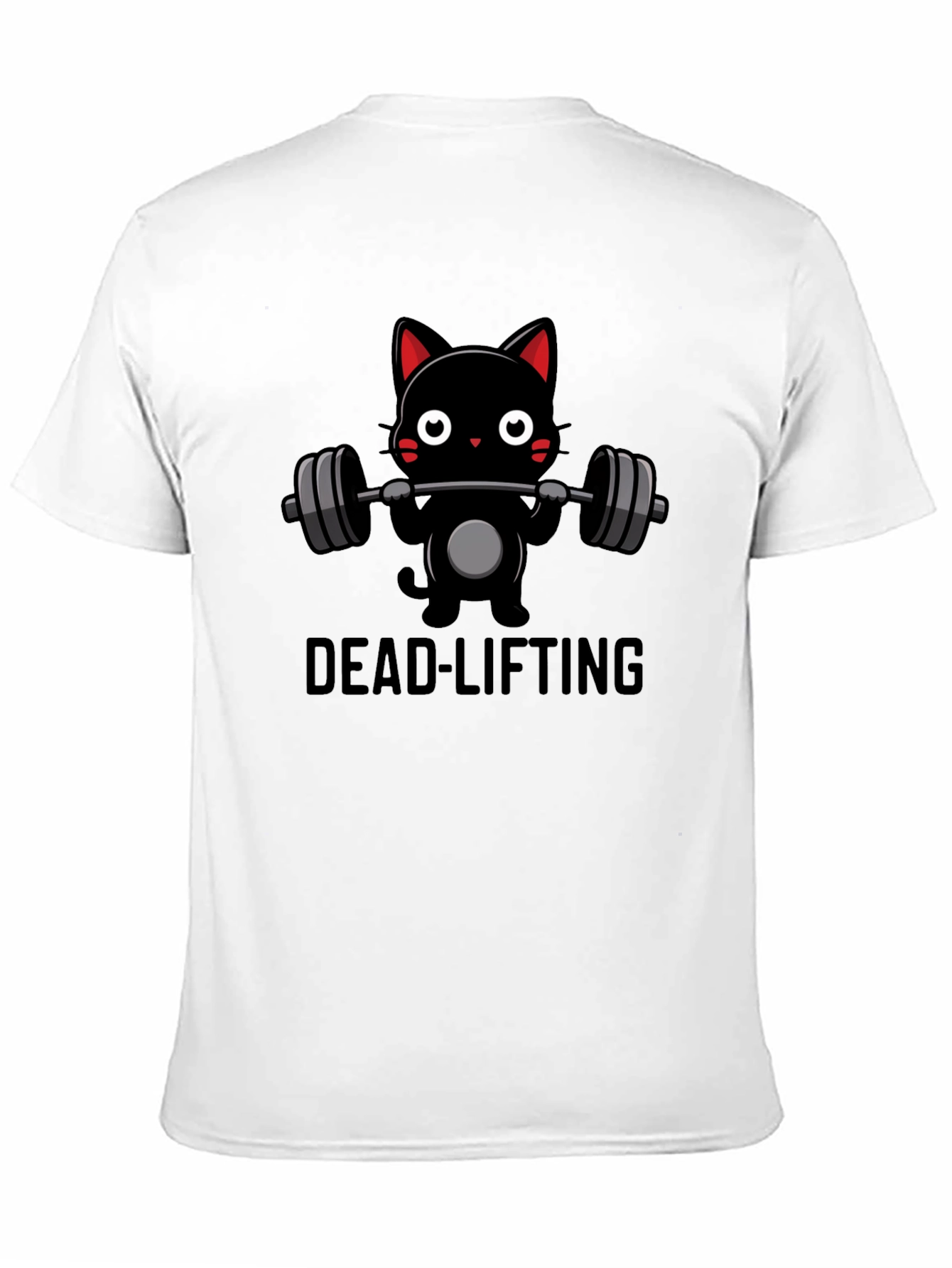 Dead-lifting Cat Graphic Tee