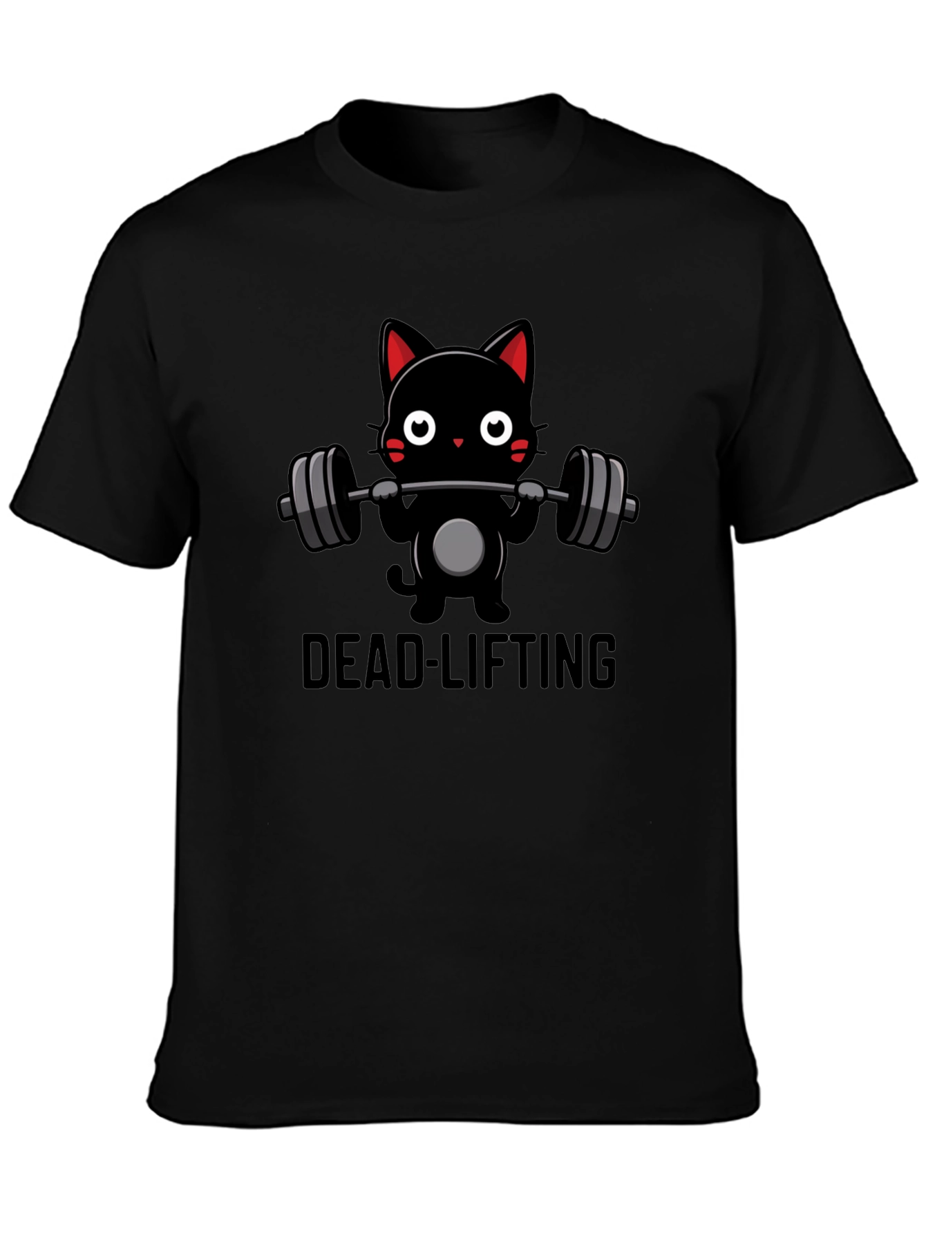 Dead-lifting Cat Graphic Tee