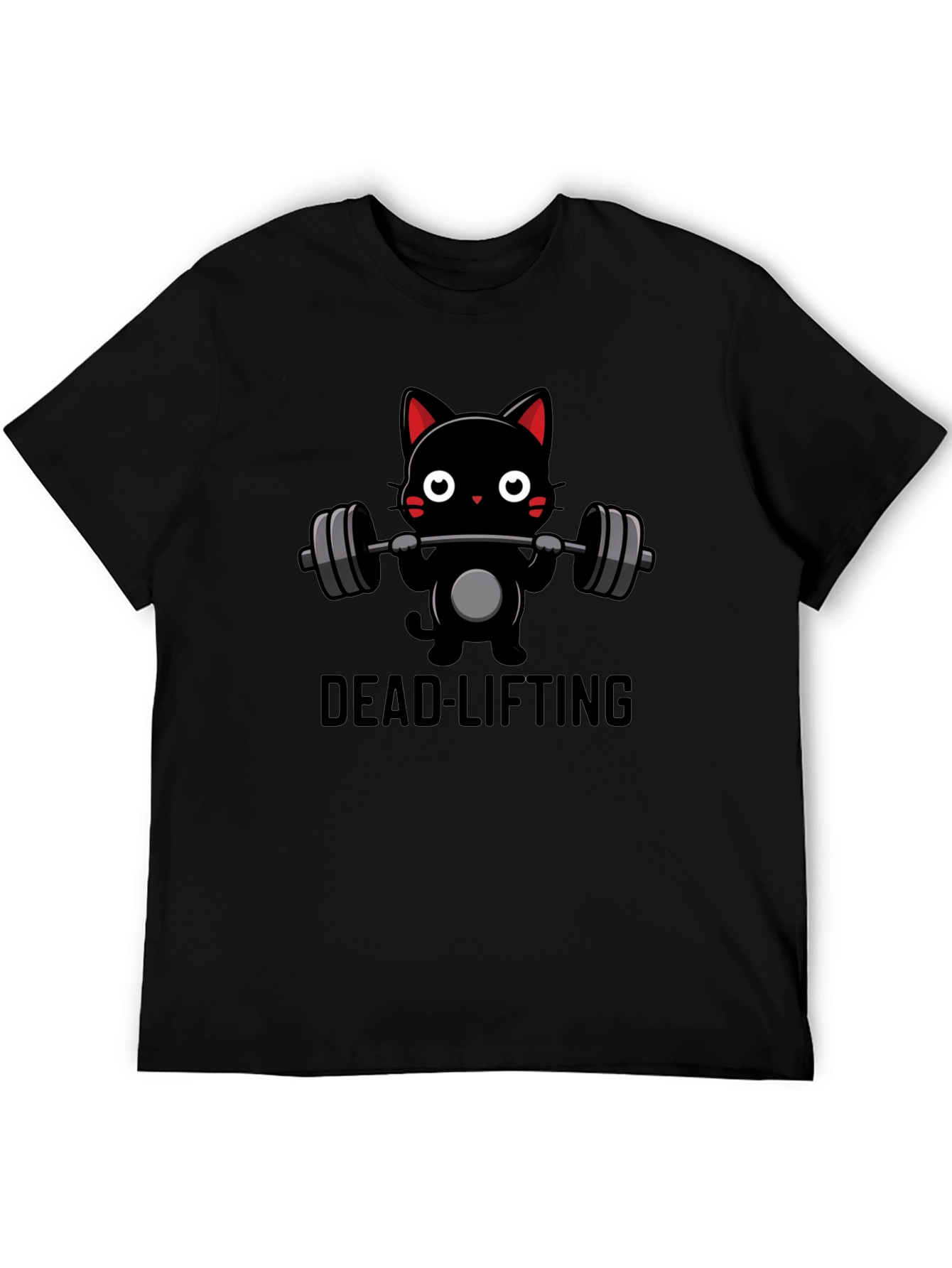 Dead-lifting Cat Graphic Tee