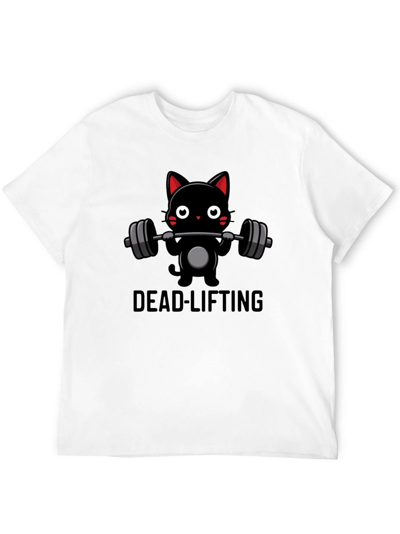 Dead-lifting Cat Graphic Tee
