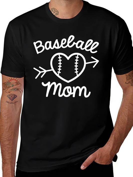 Baseball Mom Arrow Heart Graphic T-Shirt