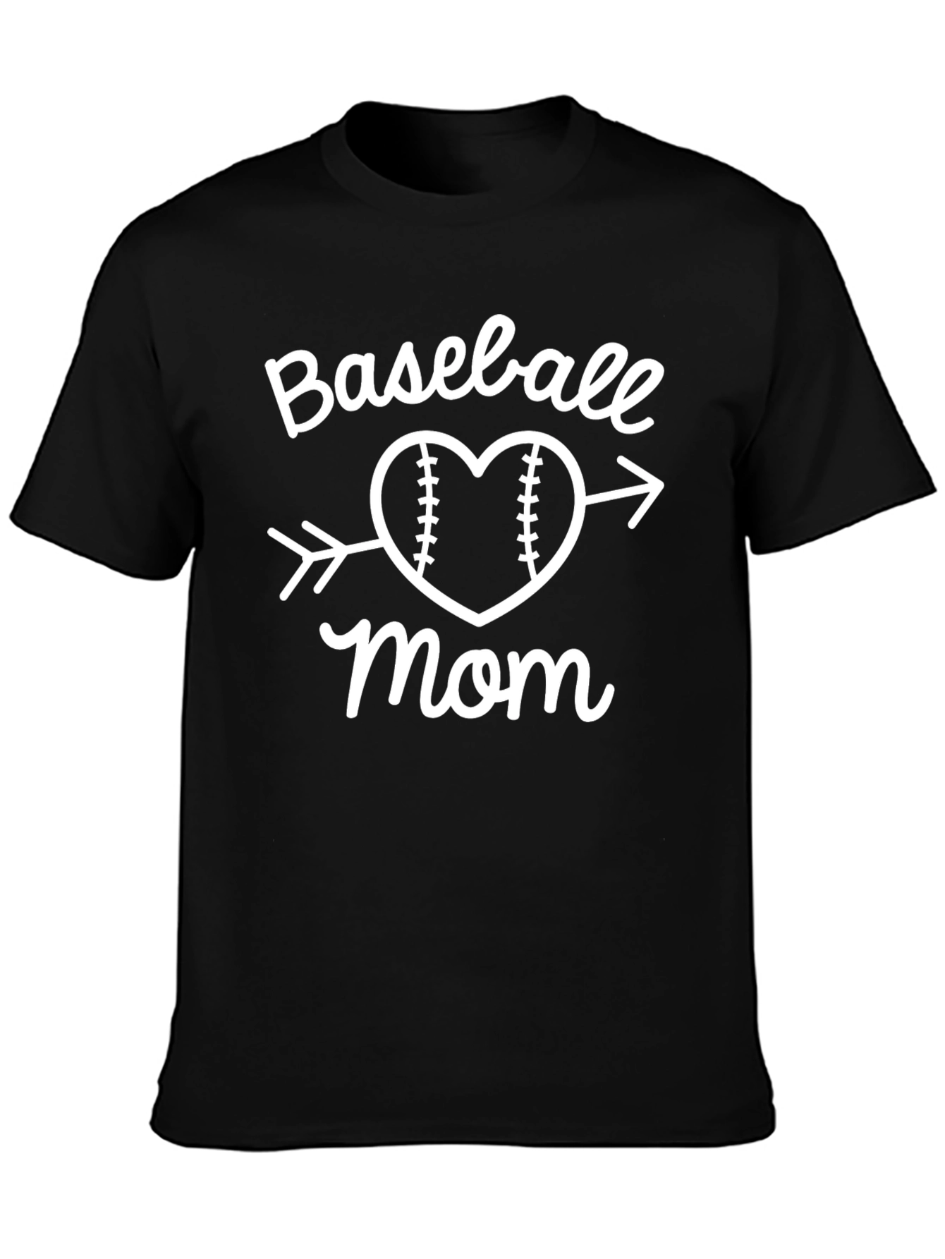 Baseball Mom Arrow Heart Graphic T-Shirt