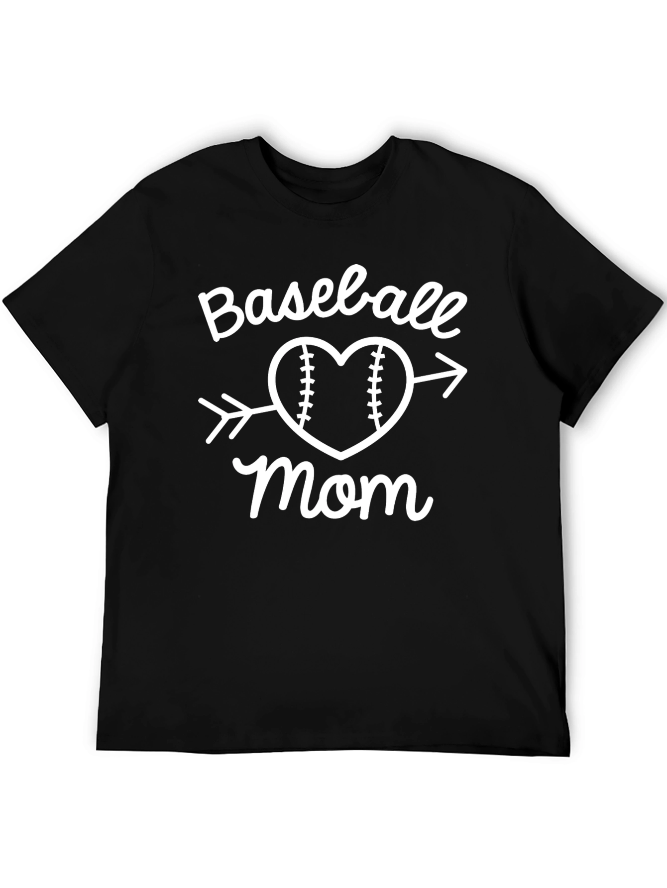 Baseball Mom Arrow Heart Graphic T-Shirt