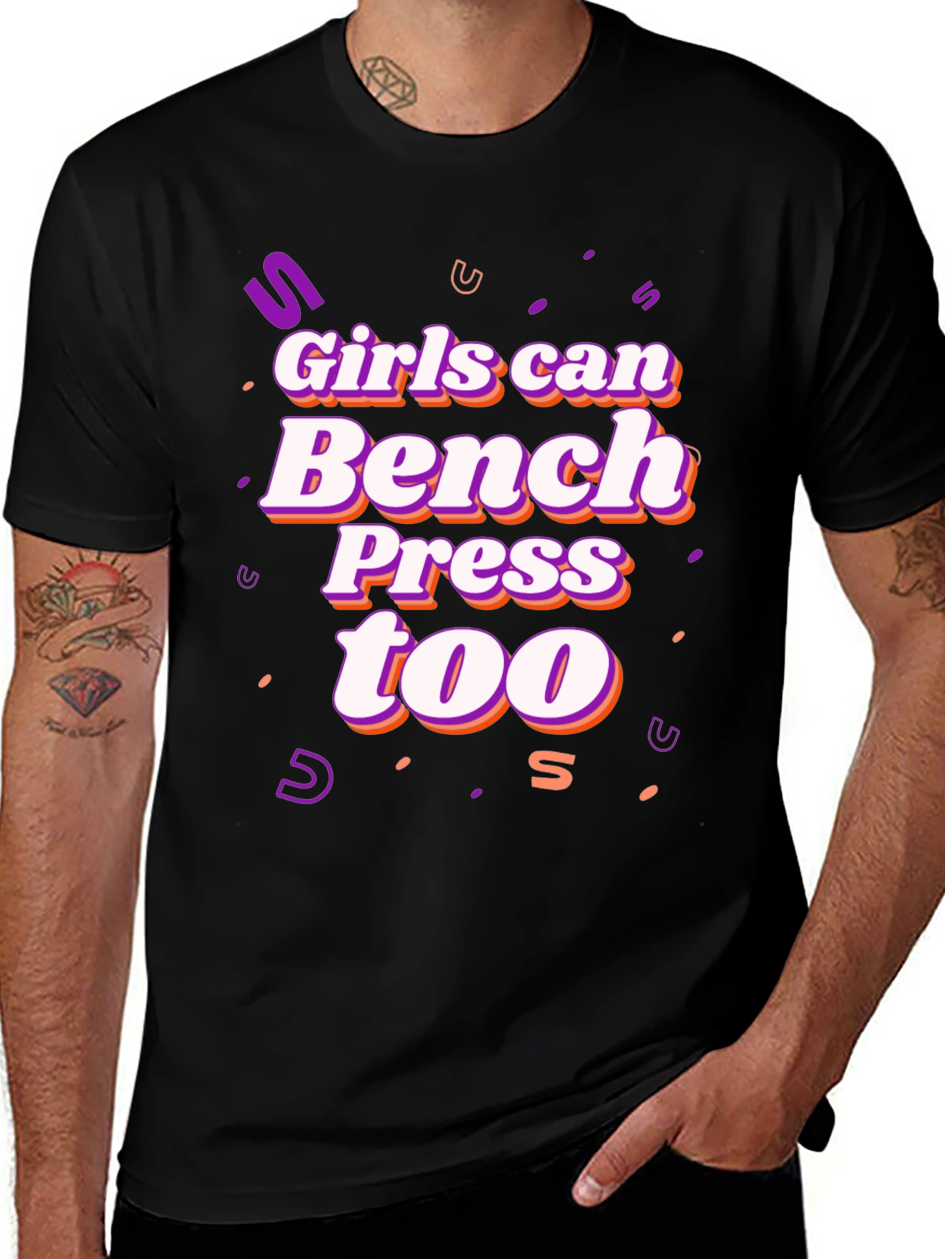 Girls Can Bench Press Too T-Shirt