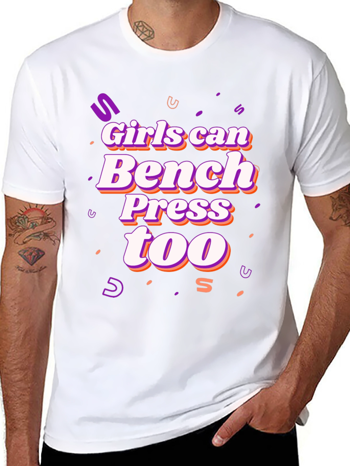 Girls Can Bench Press Too T-Shirt