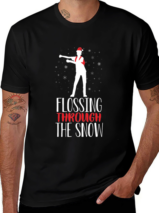 Flossing Through the Snow Christmas T-Shirt