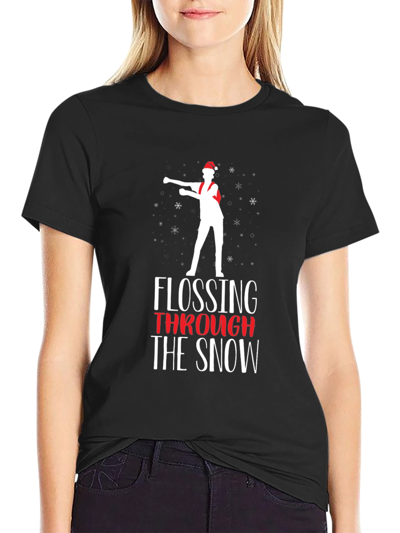 Flossing Through the Snow Christmas T-Shirt