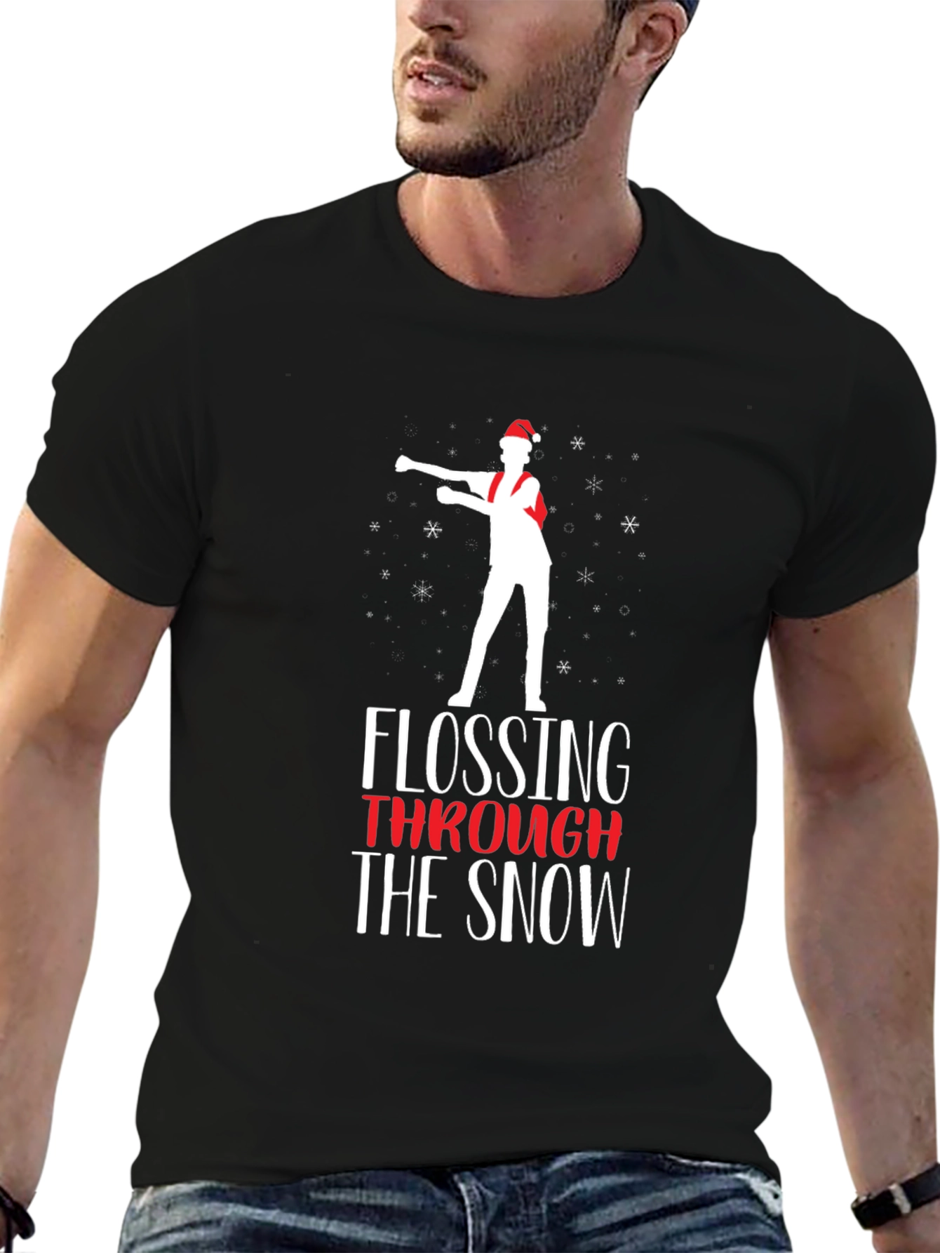 Flossing Through the Snow Christmas T-Shirt