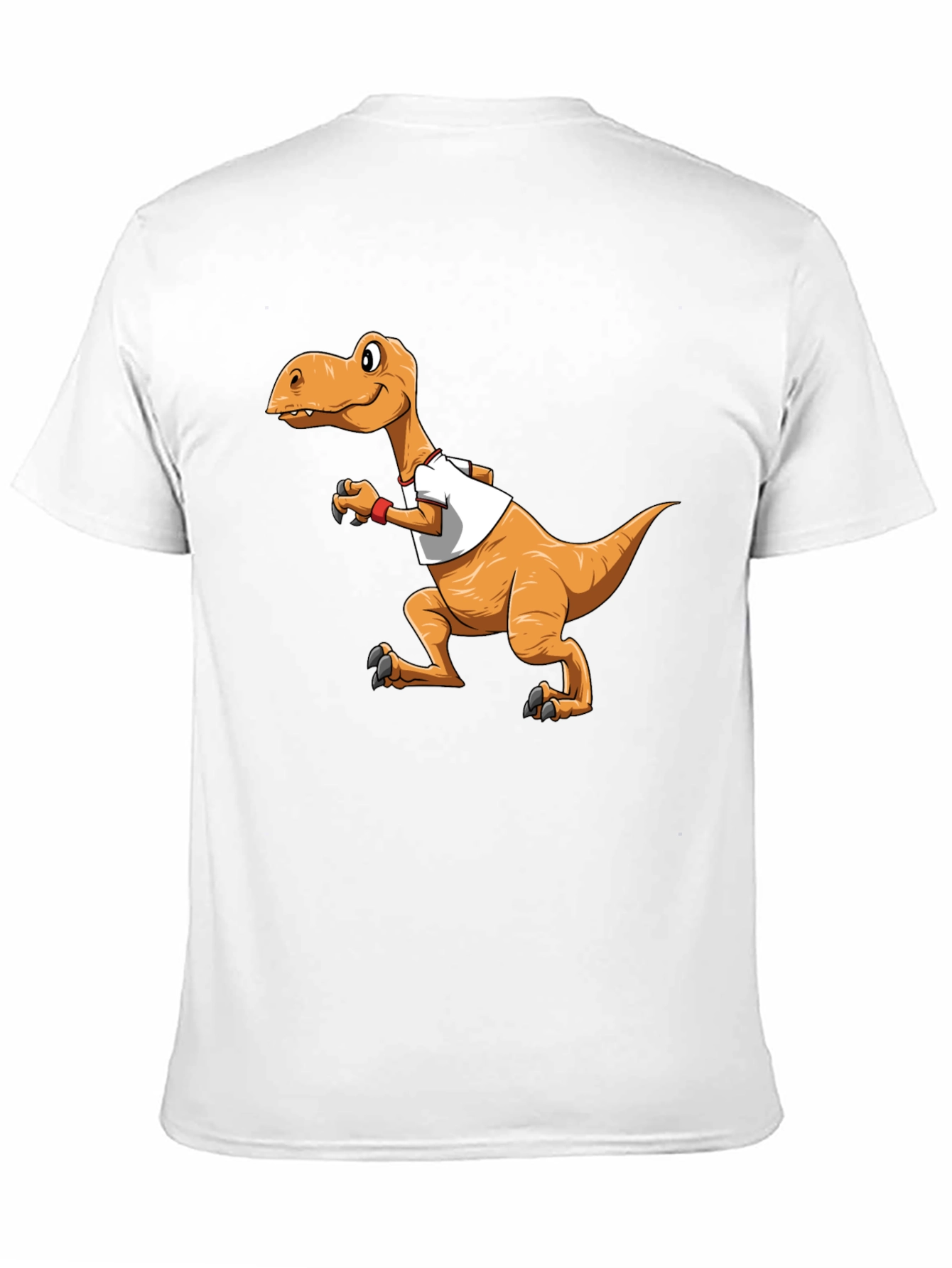 Cartoon Dinosaur Graphic Tee - Black