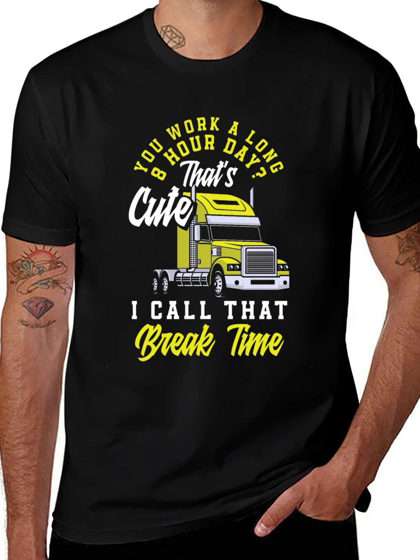 Truckers 8 Hour Day Black T-Shirt