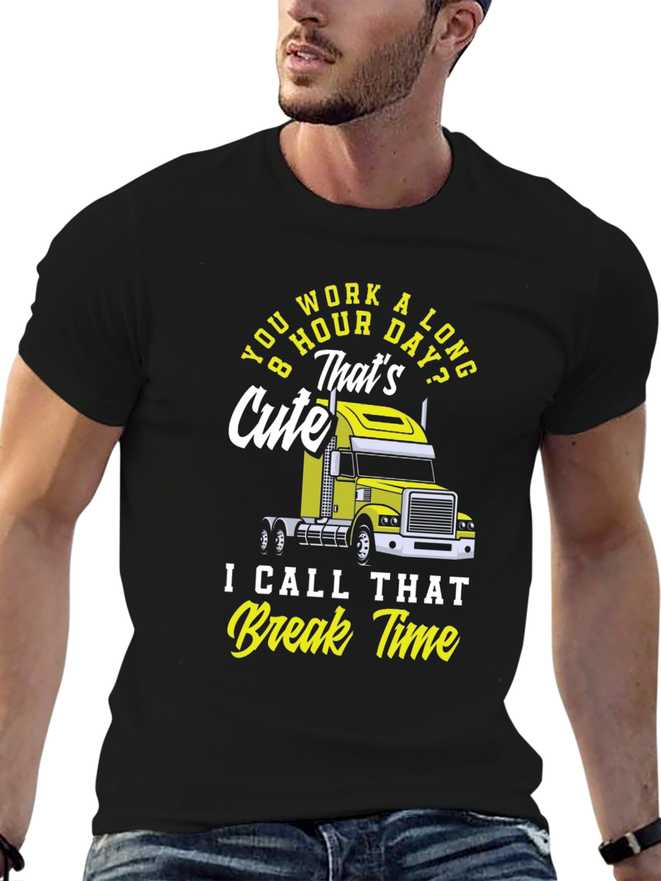 Truckers 8 Hour Day Black T-Shirt