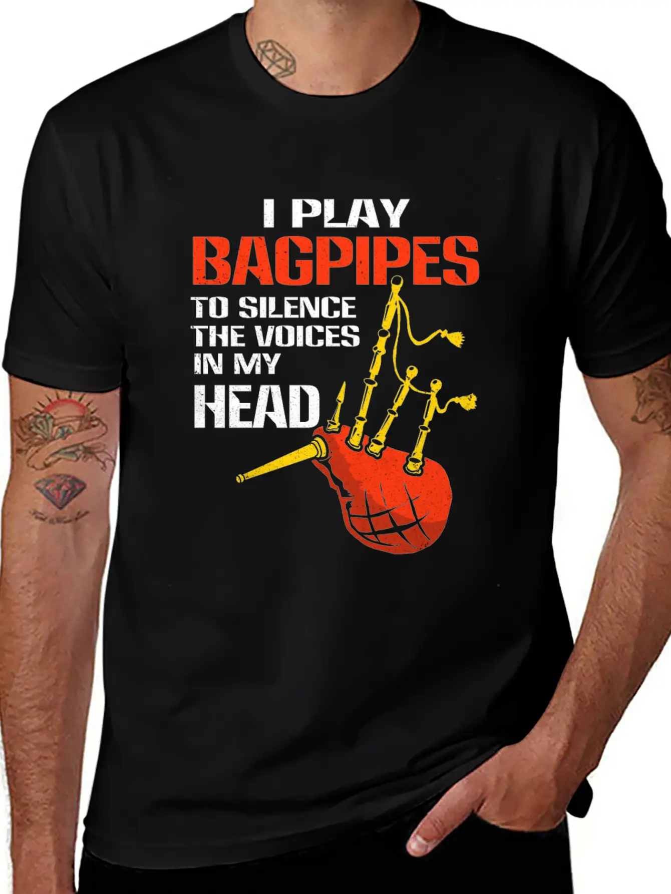 Bagpipes Unisex Casual T-Shirt – Clean Design For Daily Comfort