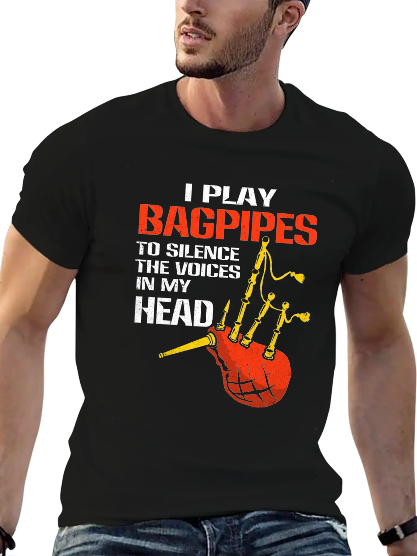Bagpipes Unisex Casual T-Shirt – Clean Design For Daily Comfort