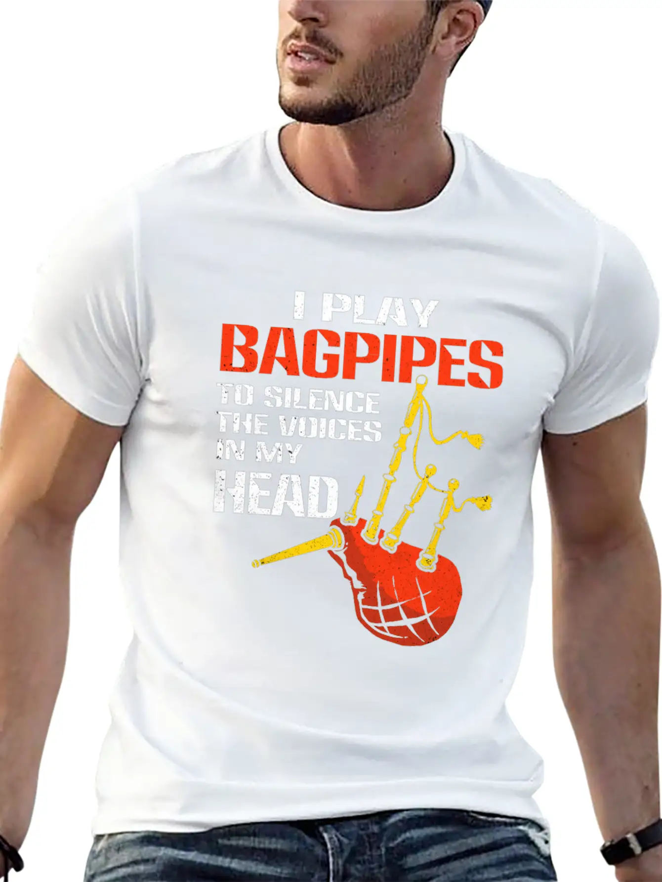 Bagpipes Unisex Casual T-Shirt – Clean Design For Daily Comfort