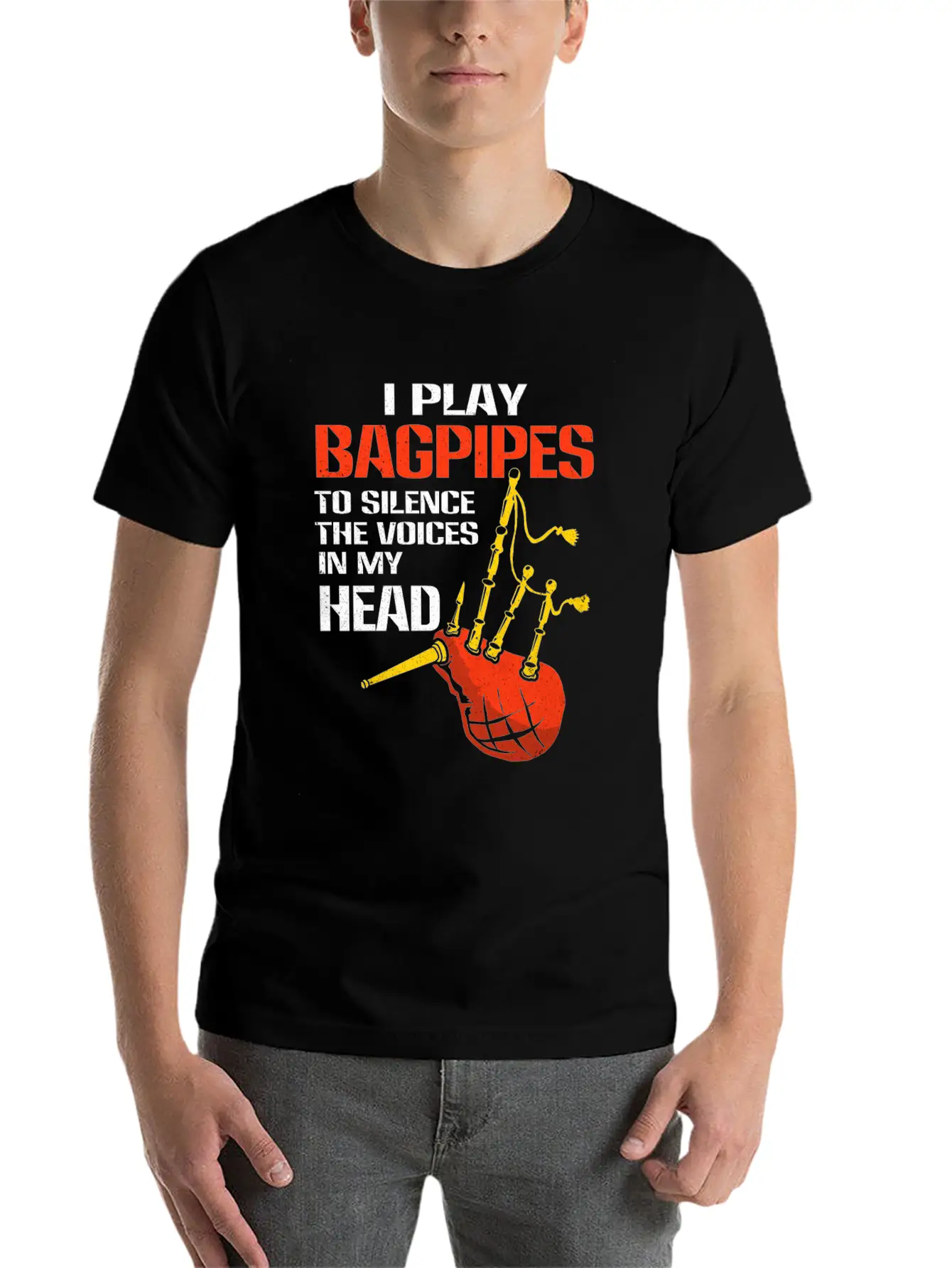 Bagpipes Unisex Casual T-Shirt – Clean Design For Daily Comfort