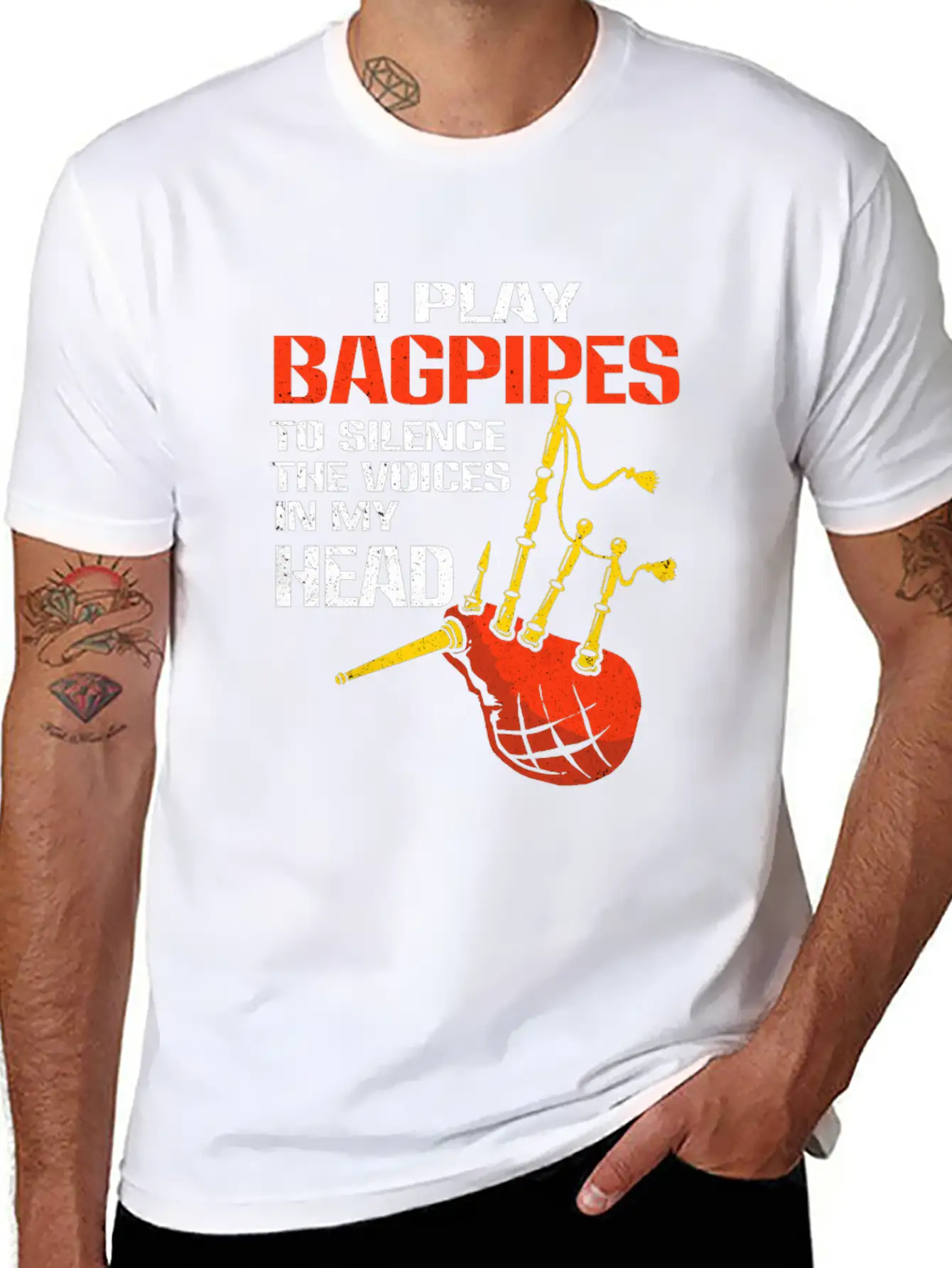 Bagpipes Unisex Casual T-Shirt – Clean Design For Daily Comfort