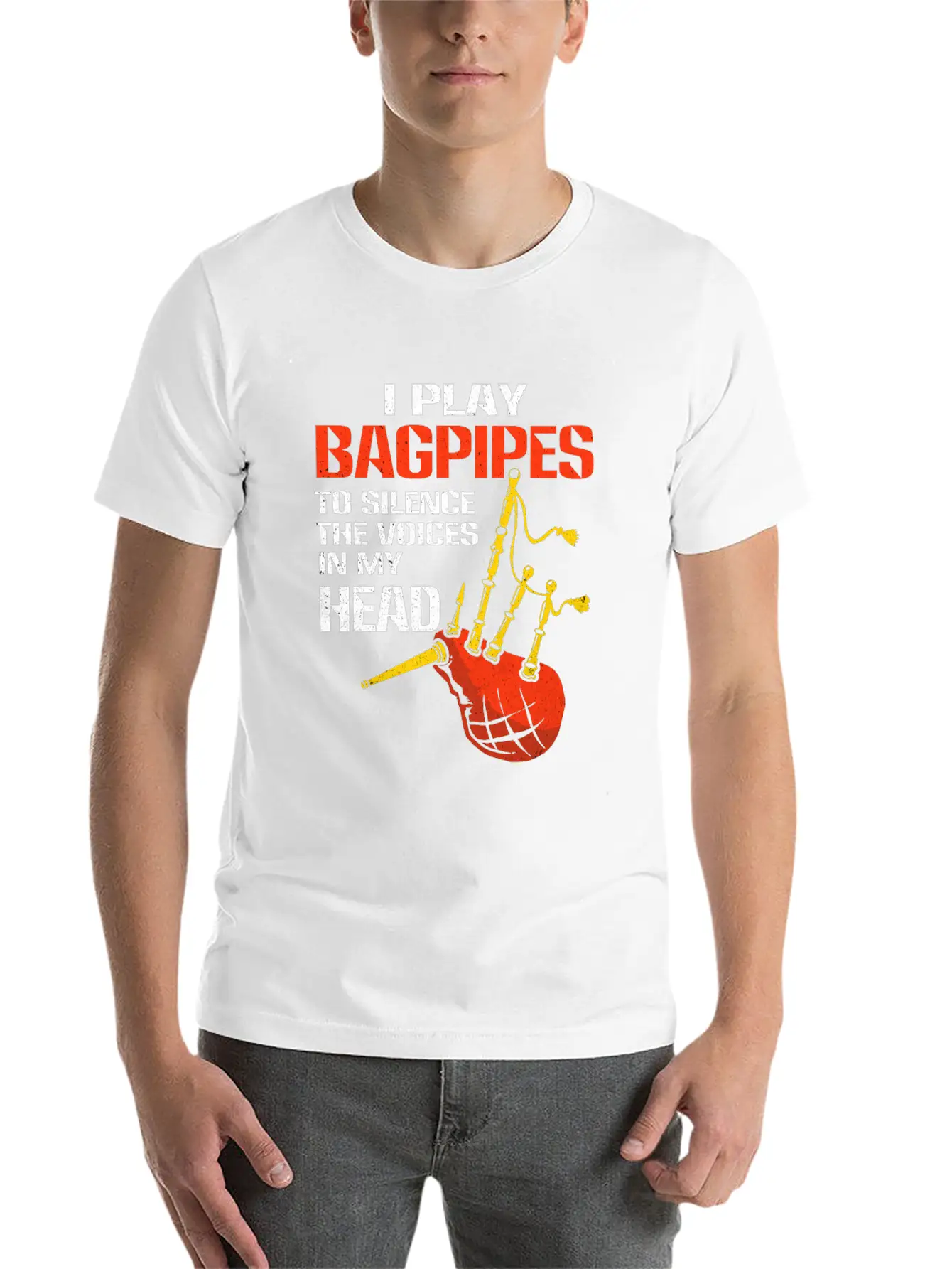 Bagpipes Unisex Casual T-Shirt – Clean Design For Daily Comfort