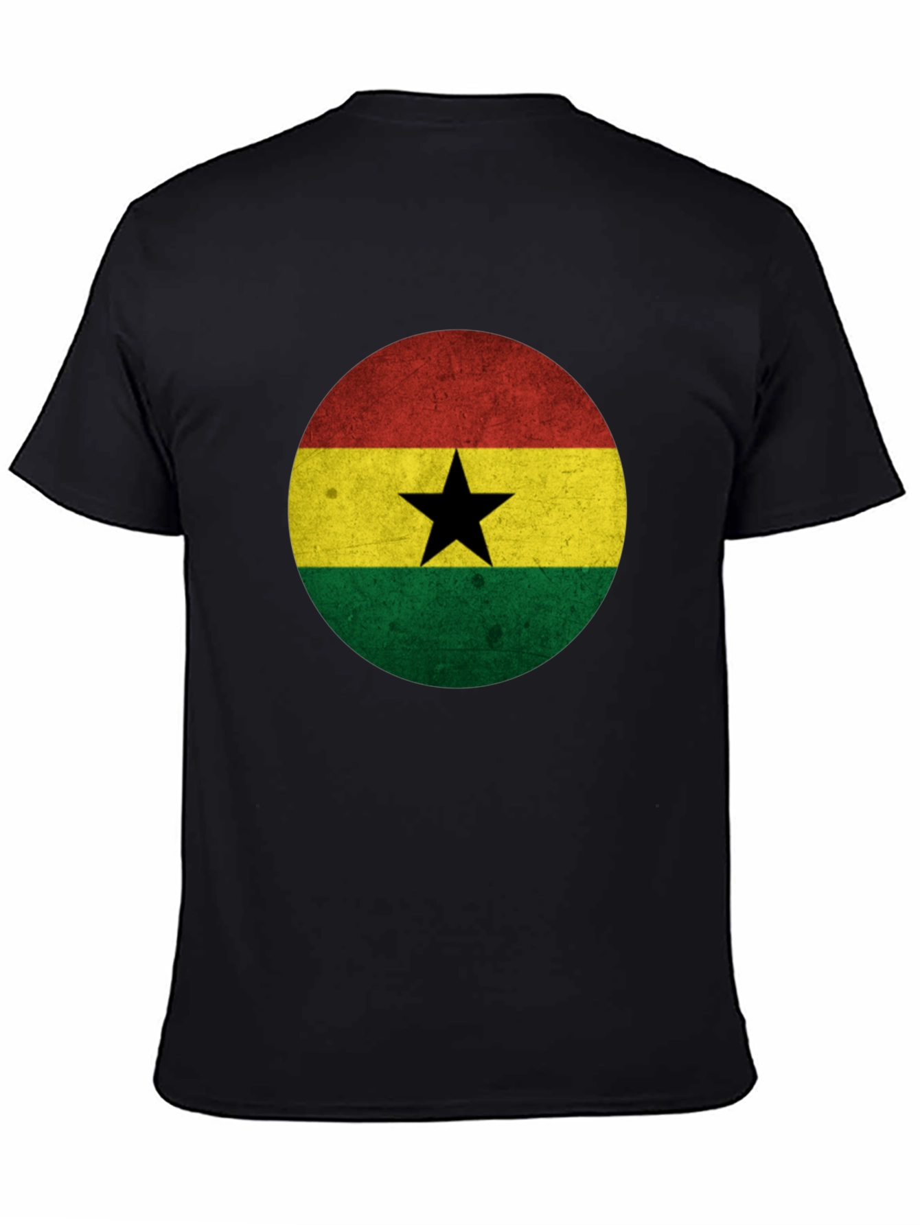 Ghana Flag Graphic T-Shirt - Mens Black Tee