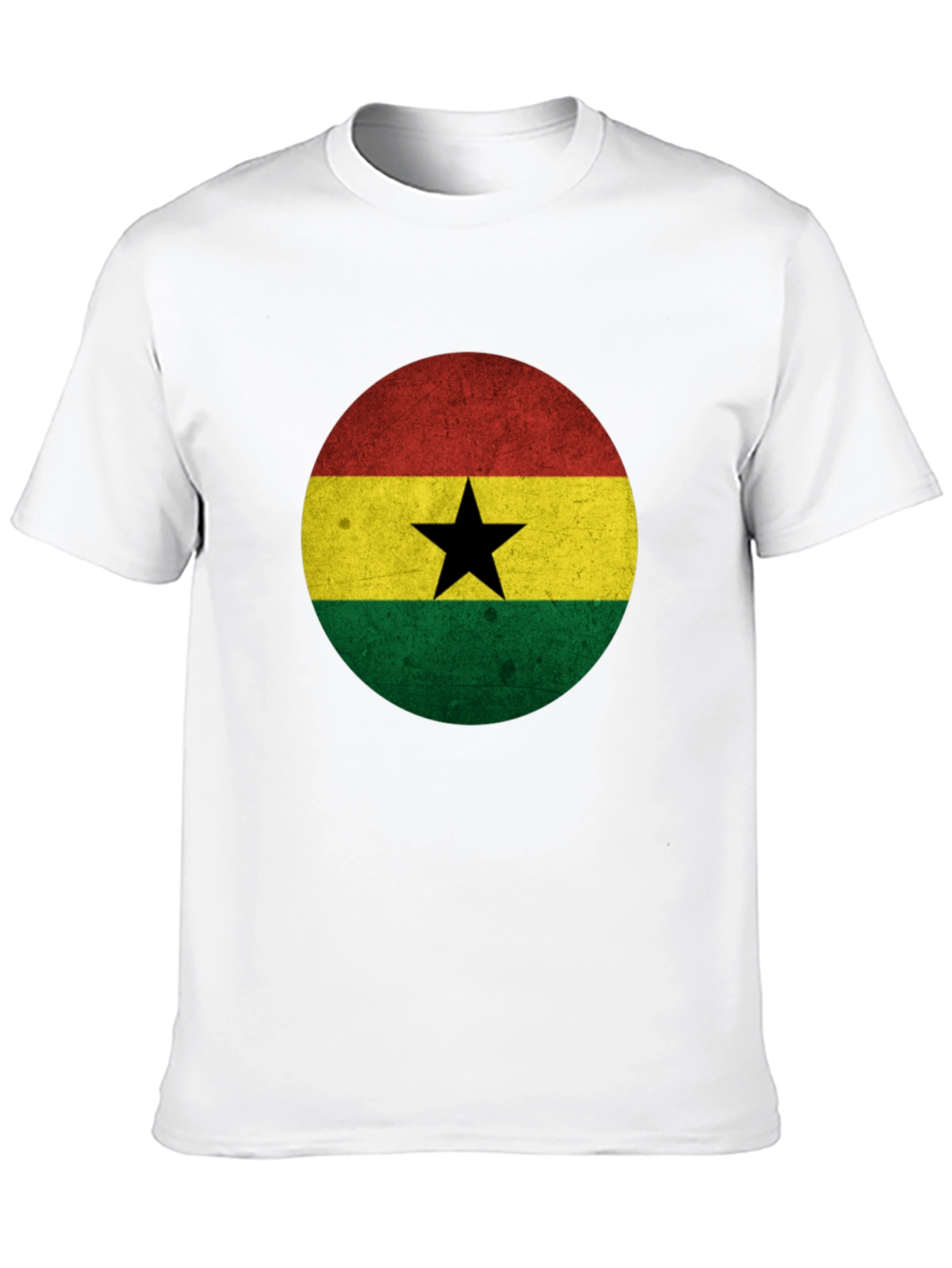 Ghana Flag Graphic T-Shirt - Mens Black Tee