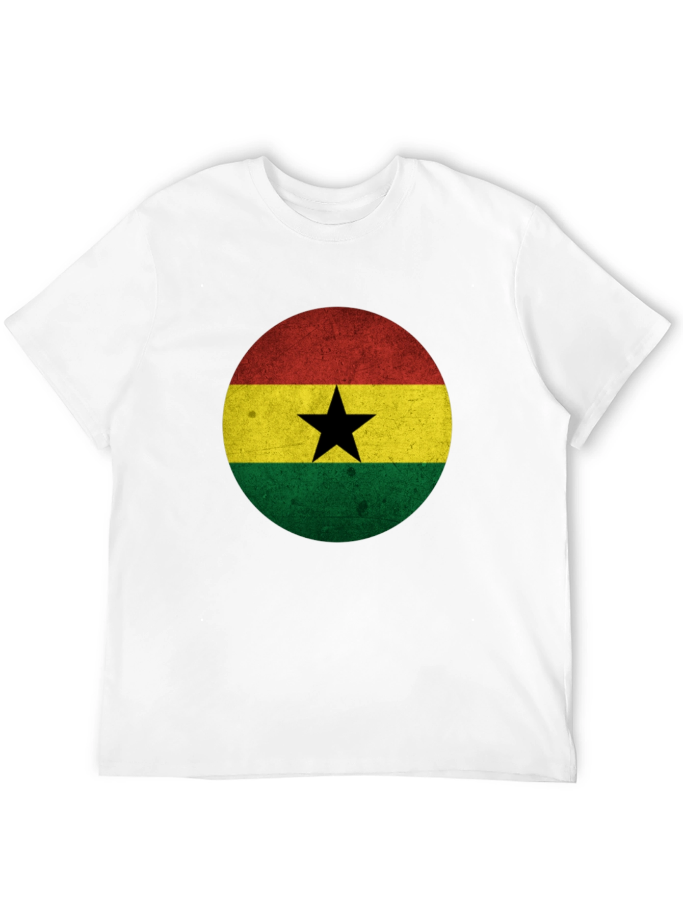 Ghana Flag Graphic T-Shirt - Mens Black Tee