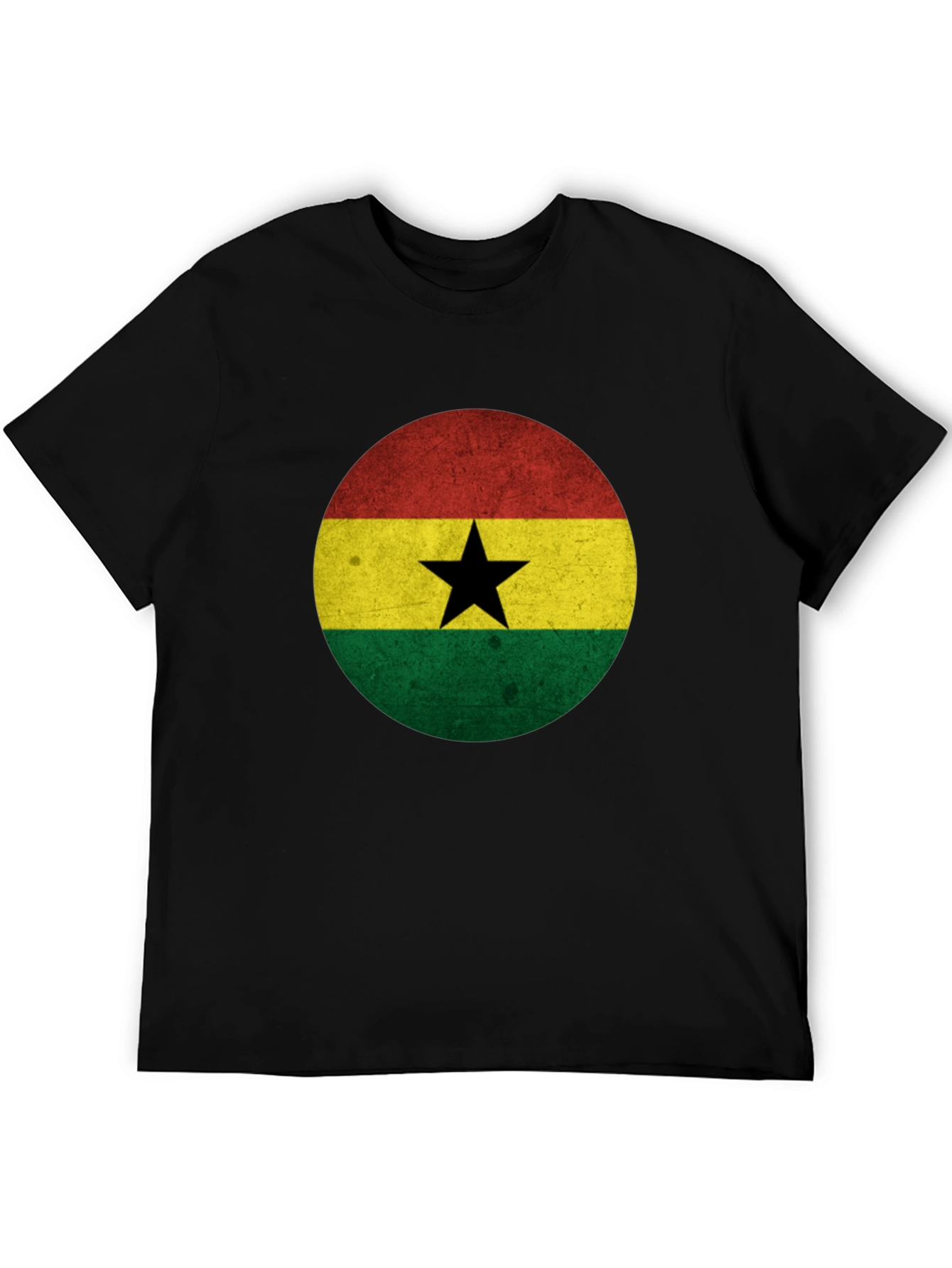 Ghana Flag Graphic T-Shirt - Mens Black Tee