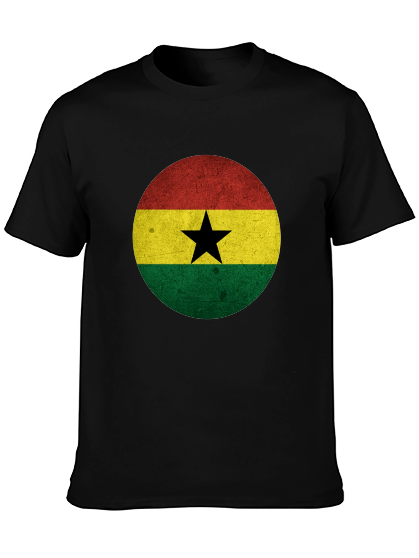 Ghana Flag Graphic T-Shirt - Mens Black Tee