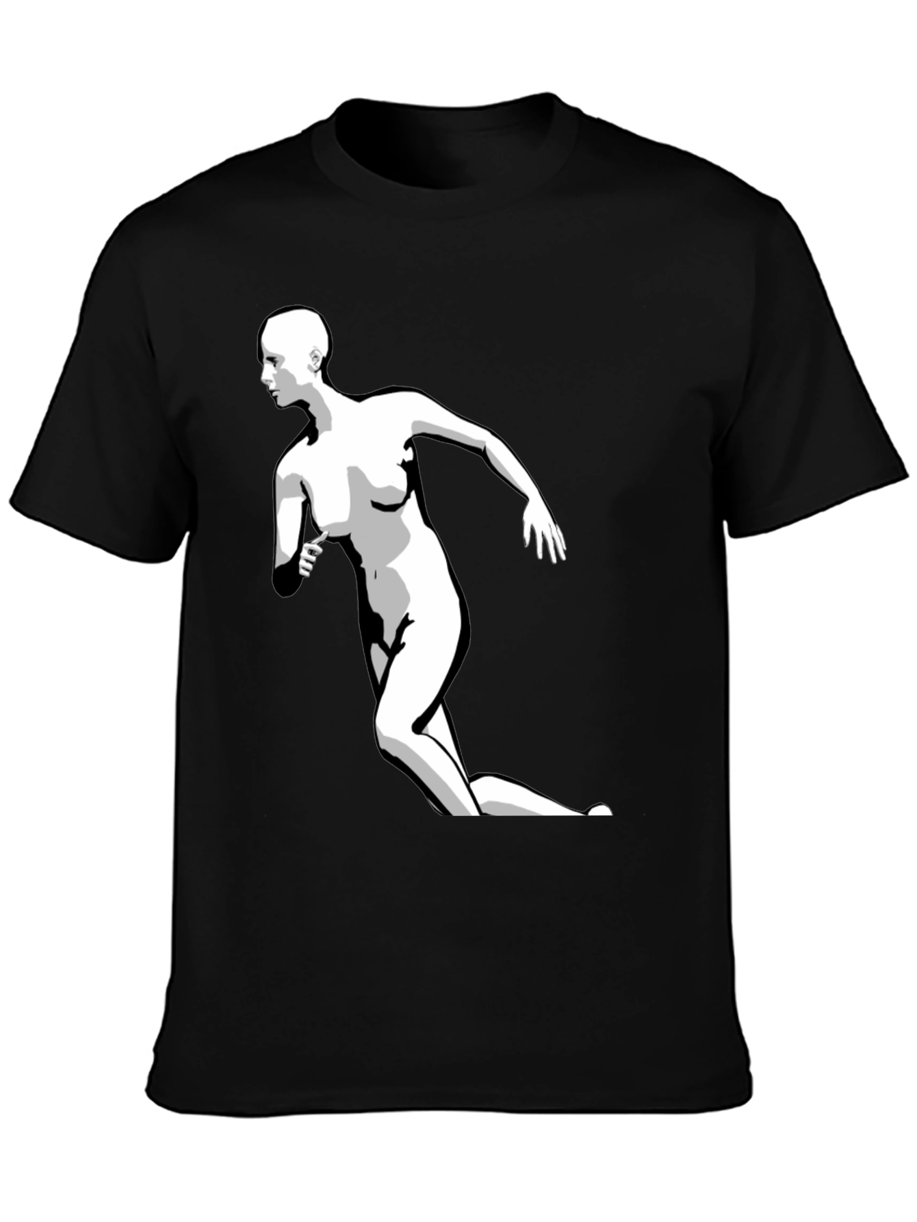 Abstract Woman Print Black T-Shirt