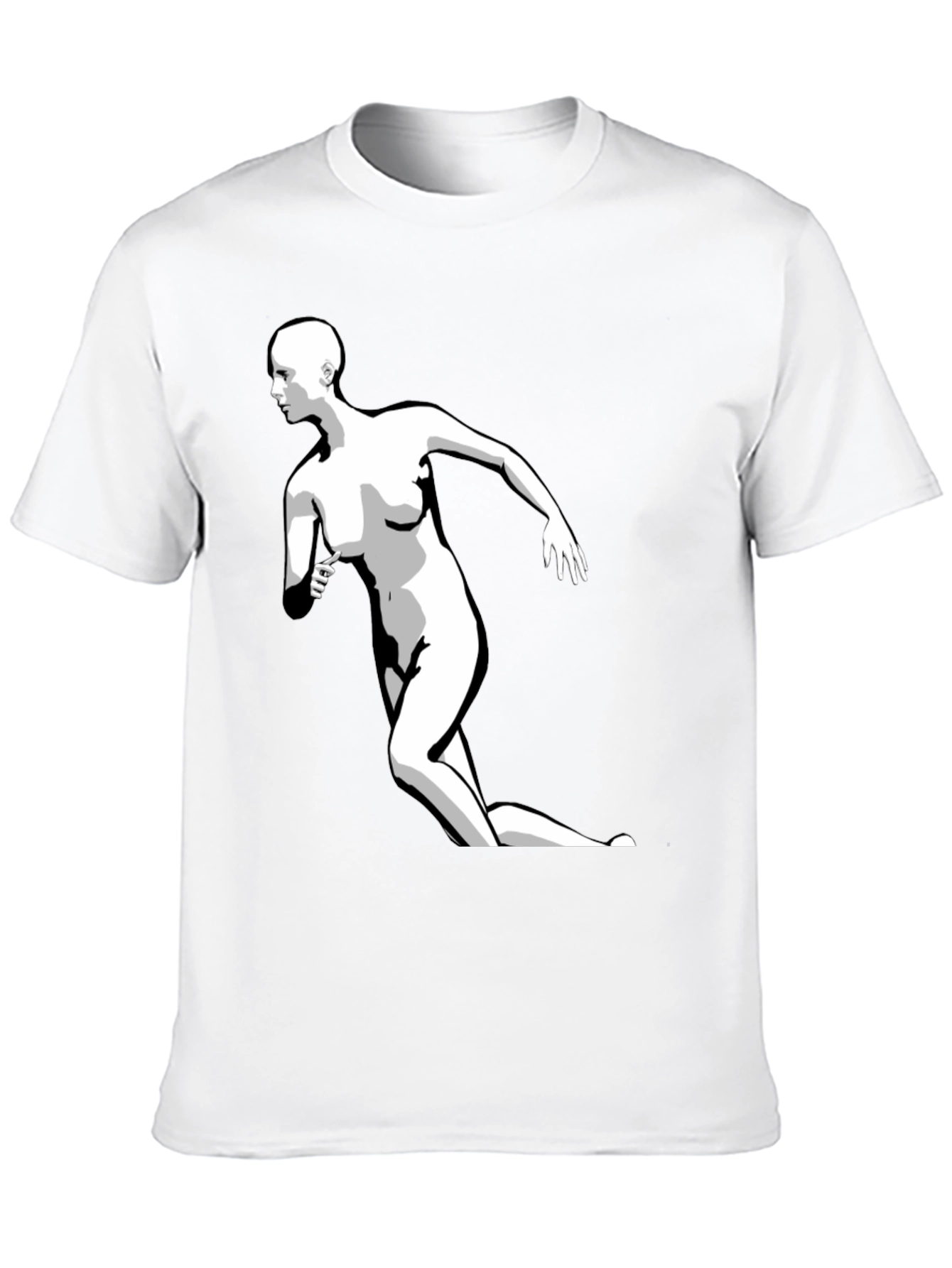 Abstract Woman Print Black T-Shirt