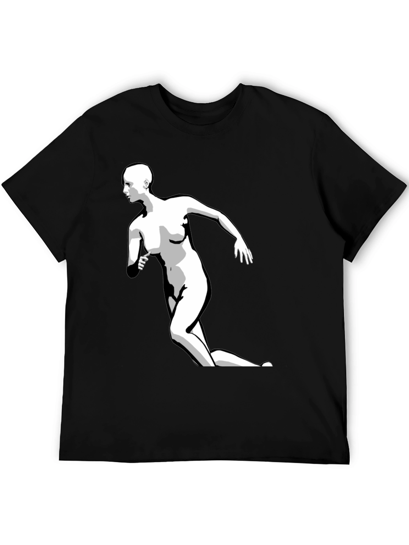 Abstract Woman Print Black T-Shirt