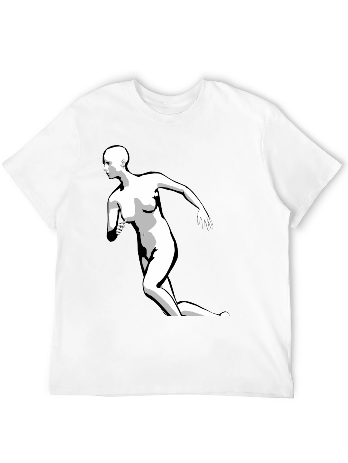 Abstract Woman Print Black T-Shirt