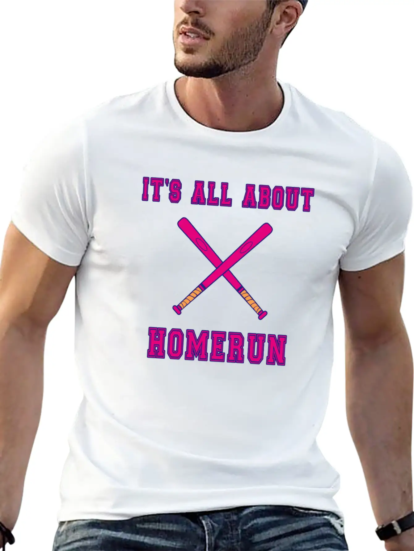 Baseball Slogan It's All About Homerun Unisex Casual T-Shirt – Clean Design For Daily Comfort