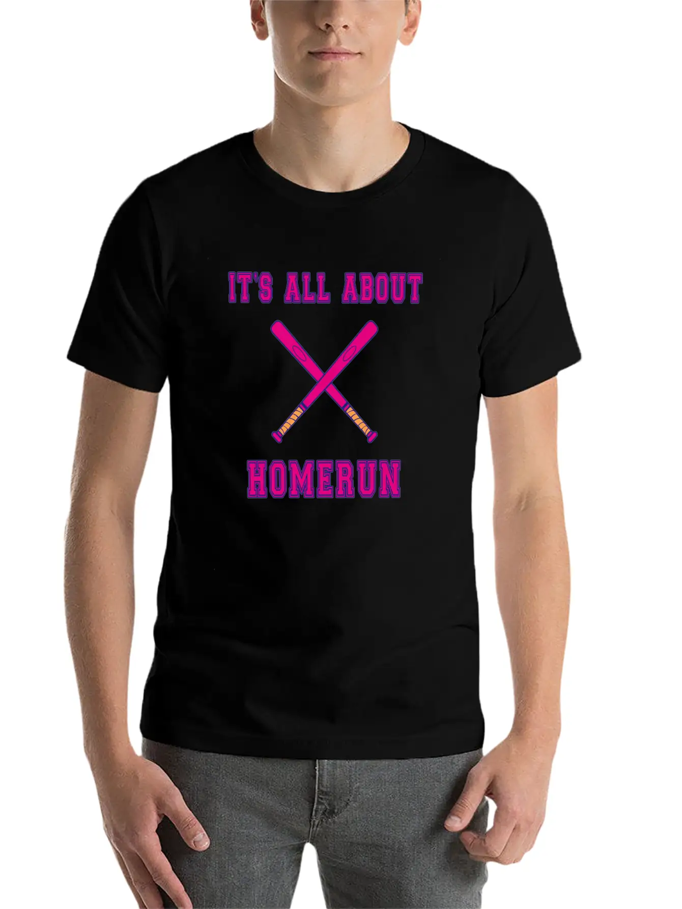Baseball Slogan It's All About Homerun Unisex Casual T-Shirt – Clean Design For Daily Comfort