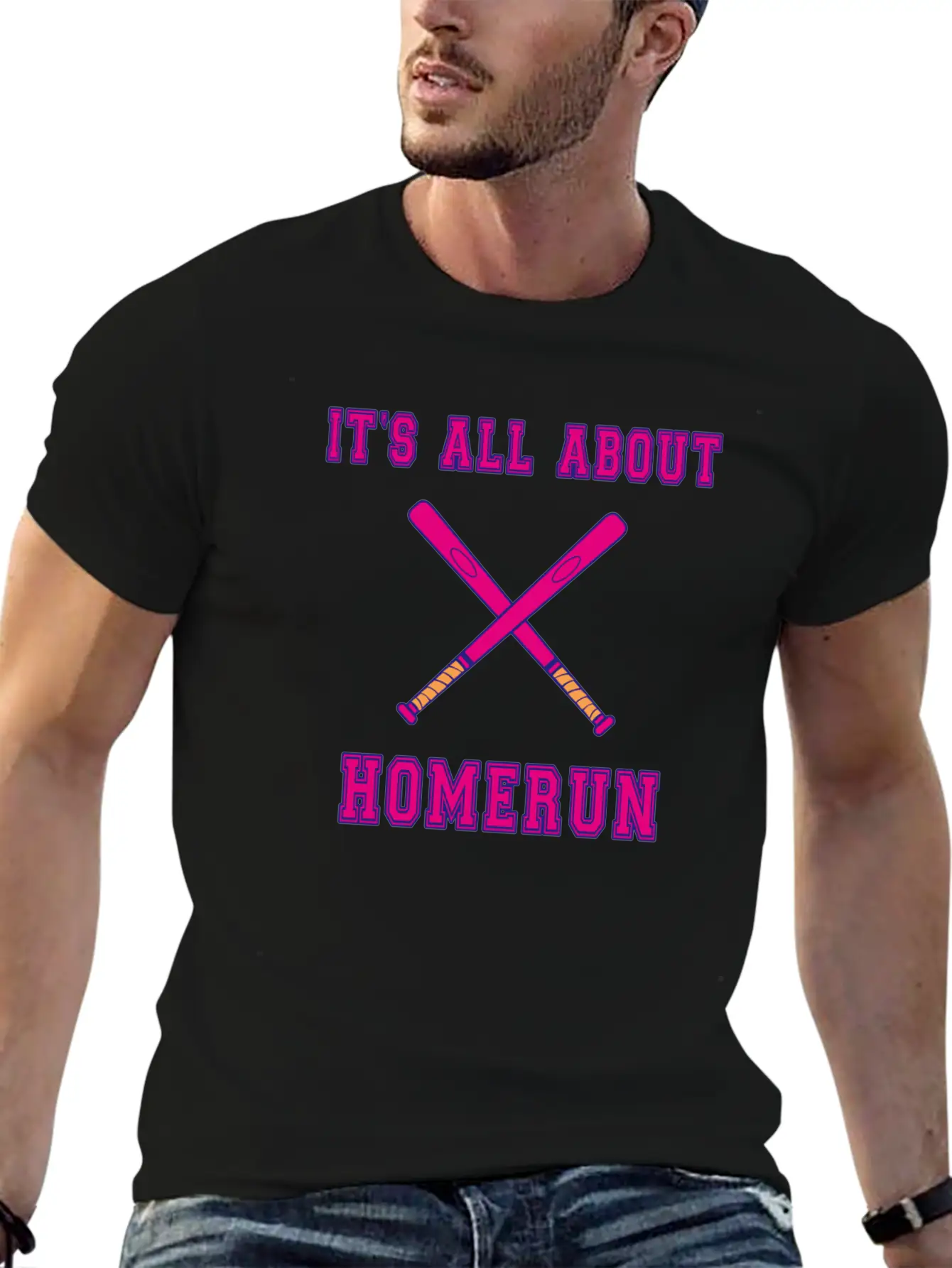 Baseball Slogan It's All About Homerun Unisex Casual T-Shirt – Clean Design For Daily Comfort