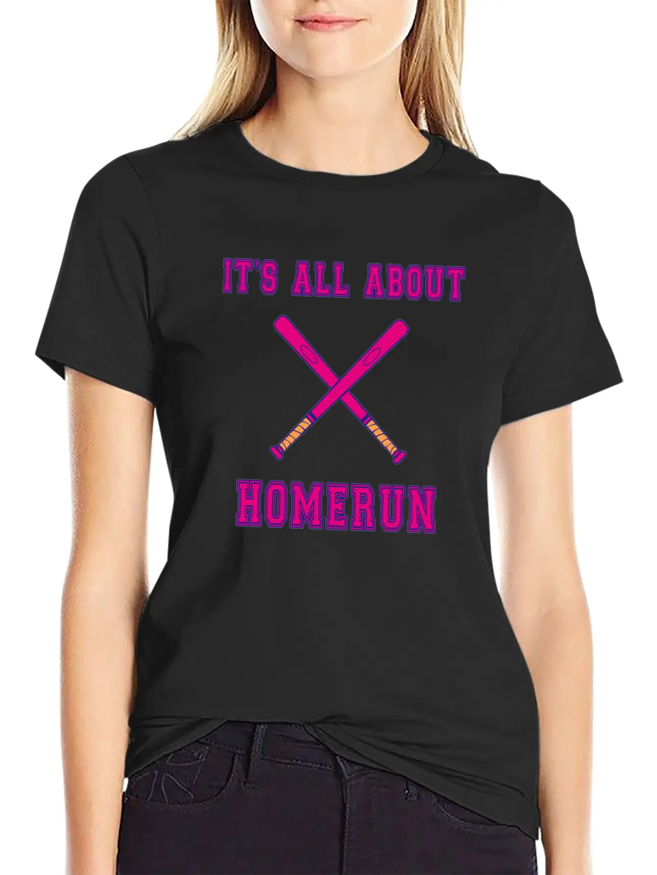 Baseball Slogan It's All About Homerun Unisex Casual T-Shirt – Clean Design For Daily Comfort