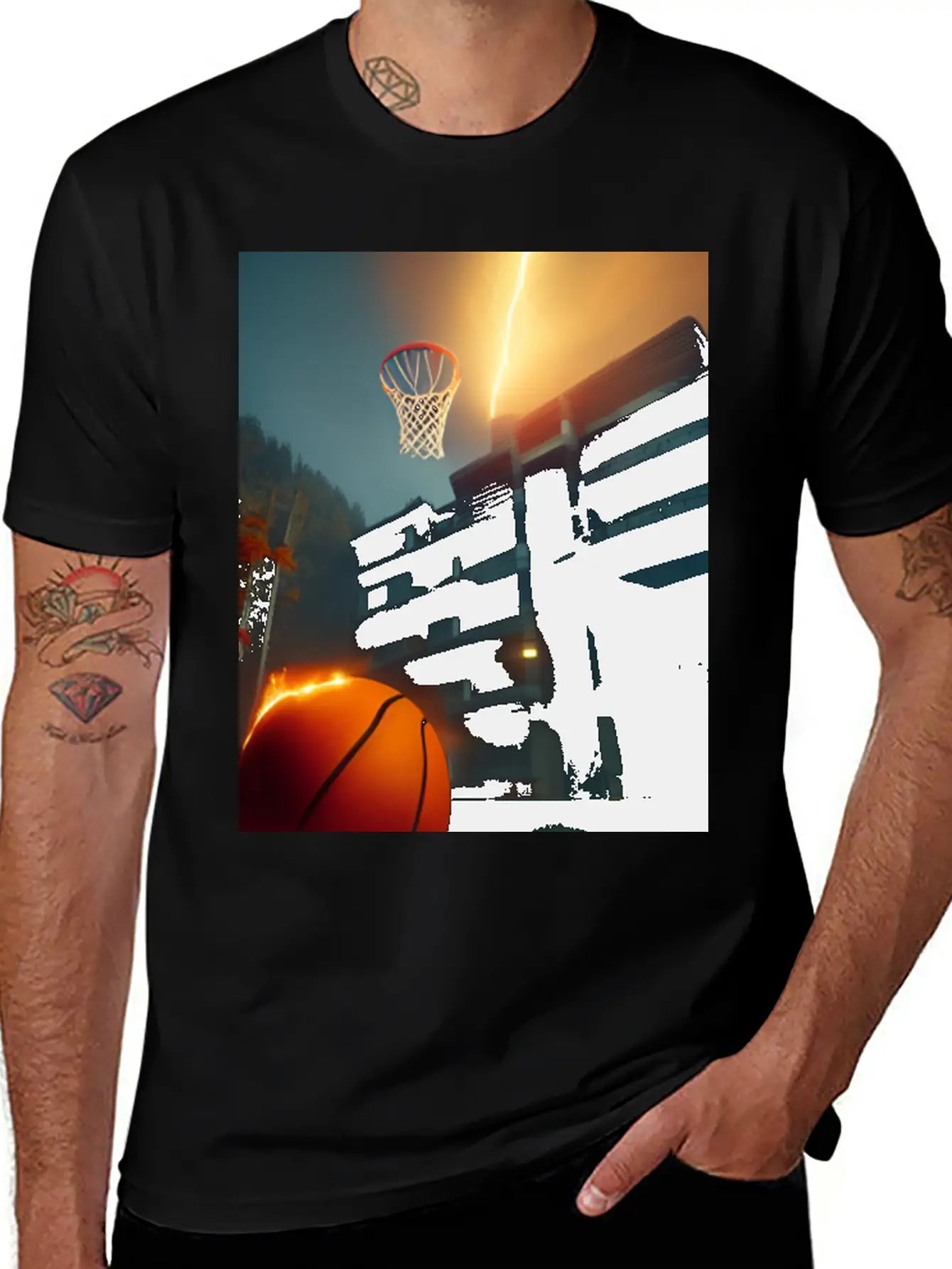 Basketball Ball On Fire Flames Unisex Casual T-Shirt – Clean Design For Daily Comfort
