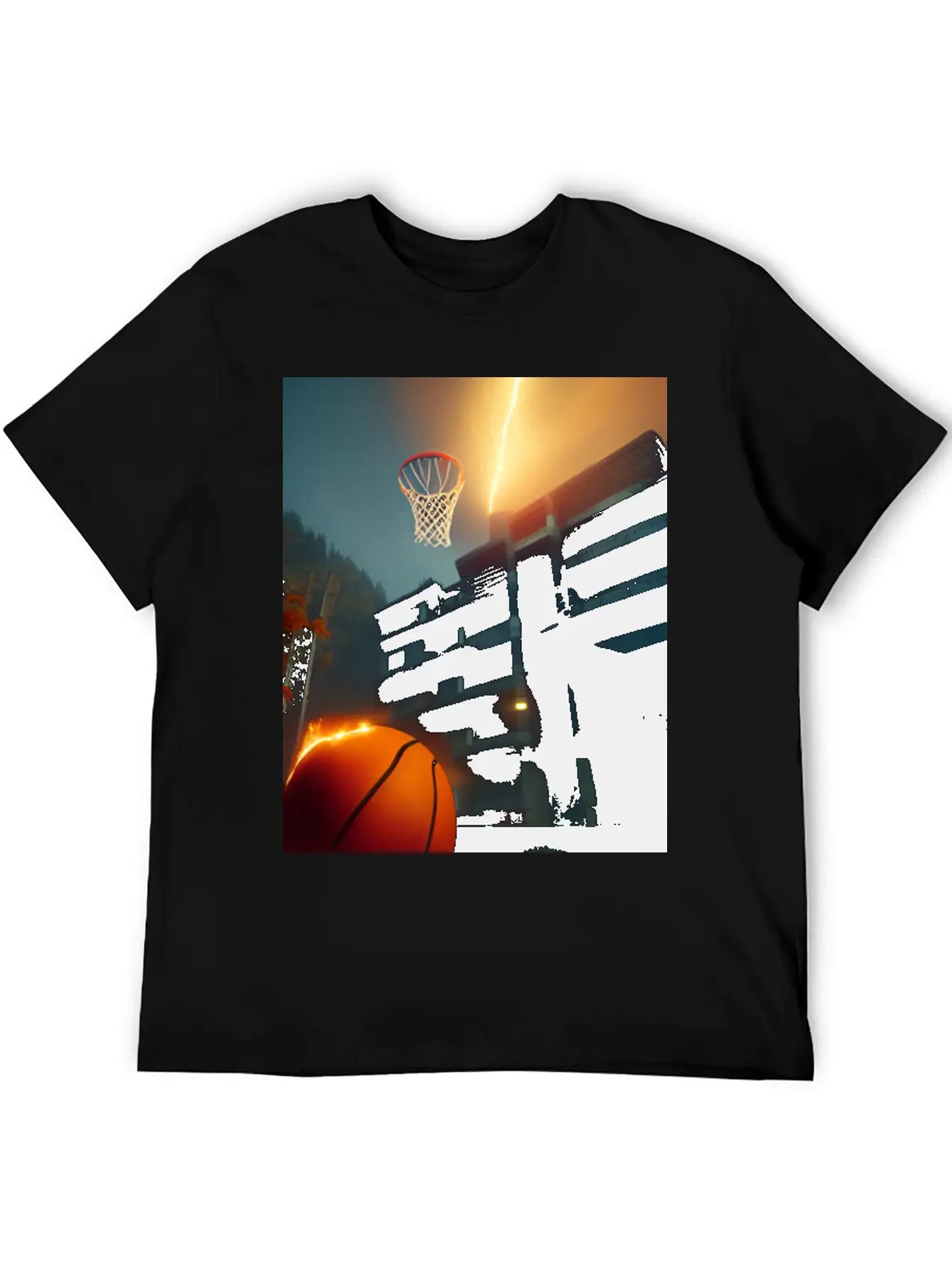 Basketball Ball On Fire Flames Unisex Casual T-Shirt – Clean Design For Daily Comfort