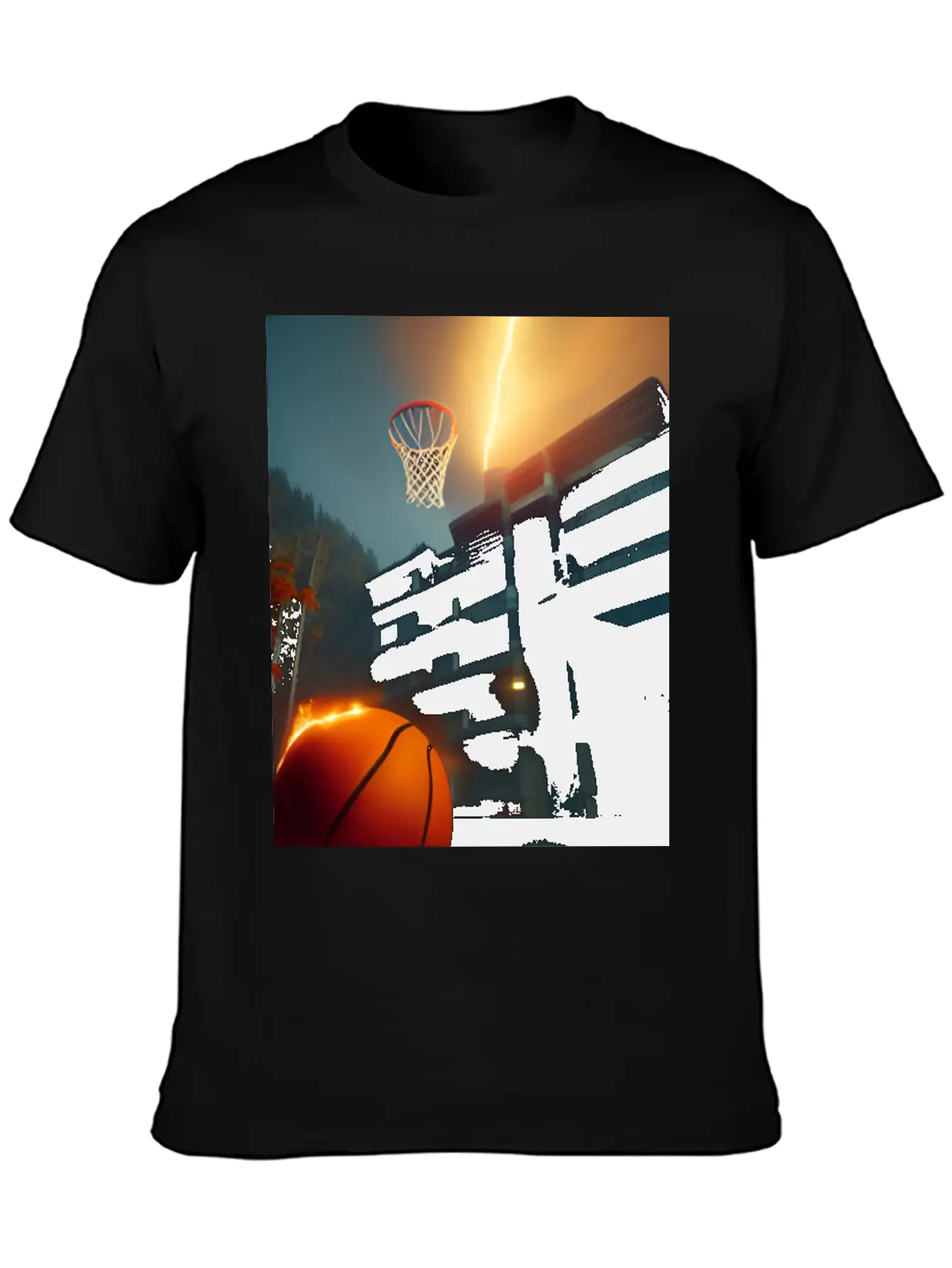 Basketball Ball On Fire Flames Unisex Casual T-Shirt – Clean Design For Daily Comfort