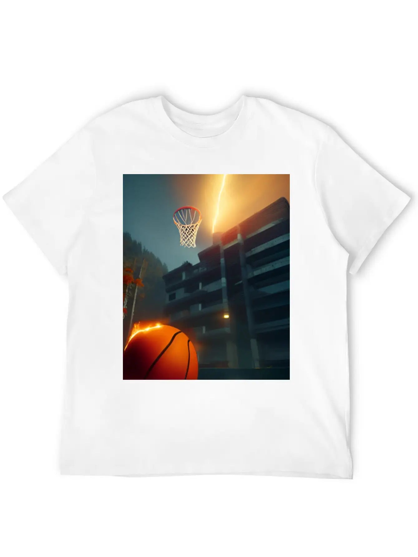 Basketball Ball On Fire Flames Unisex Casual T-Shirt – Clean Design For Daily Comfort