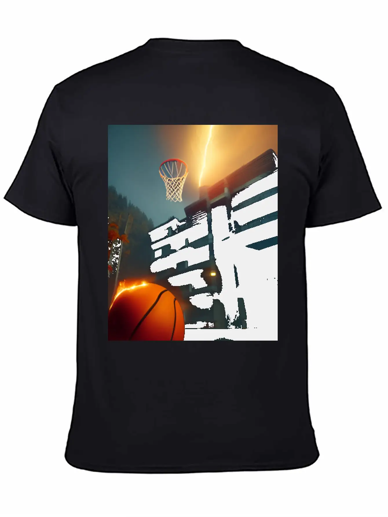 Basketball Ball On Fire Flames Unisex Casual T-Shirt – Clean Design For Daily Comfort