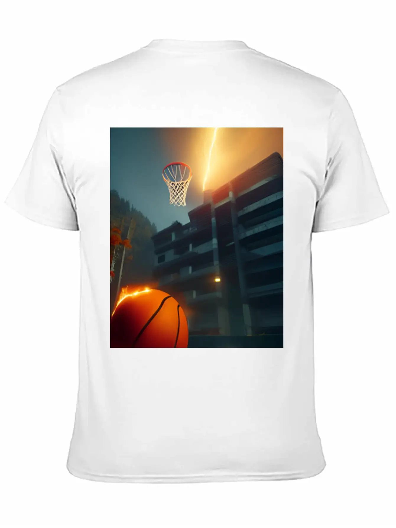 Basketball Ball On Fire Flames Unisex Casual T-Shirt – Clean Design For Daily Comfort