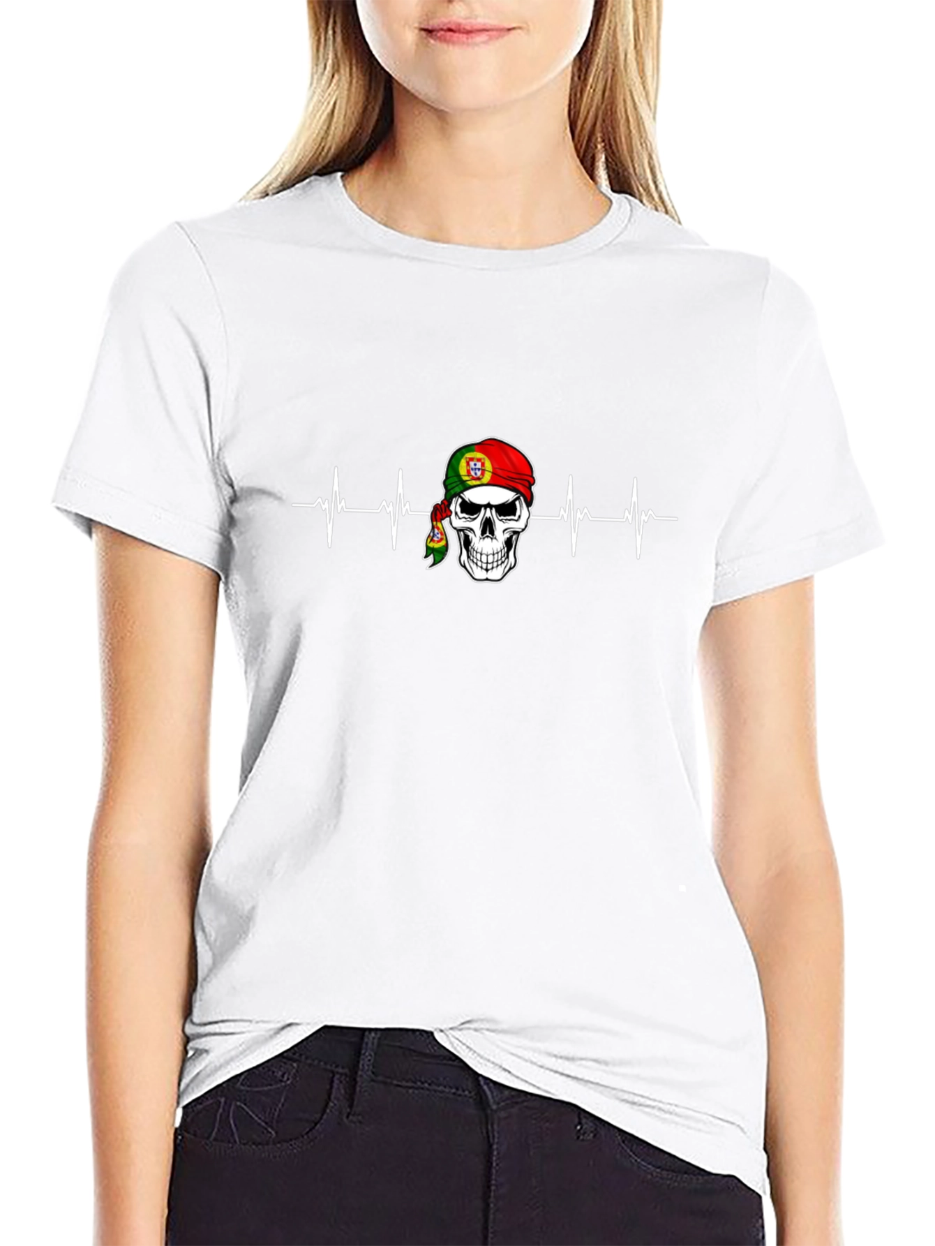 Portugal Skull Heartbeat T-Shirt