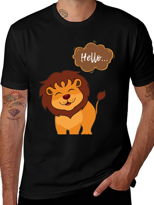 Cute Lion Graphic Tee - Hello Design