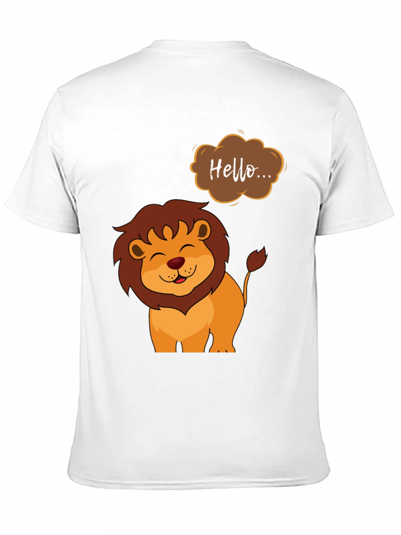 Cute Lion Graphic Tee - Hello Design