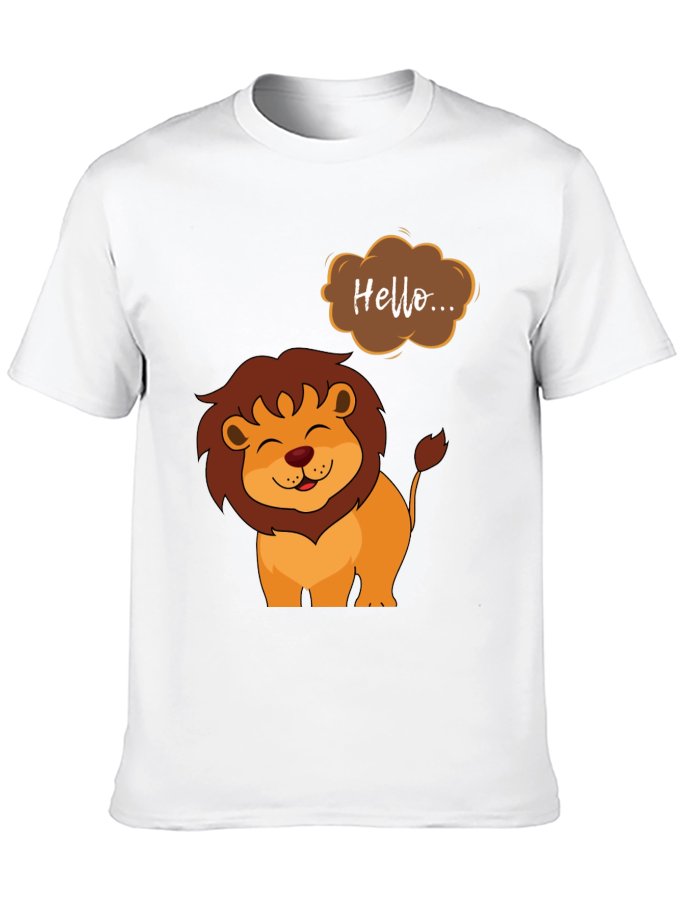 Cute Lion Graphic Tee - Hello Design