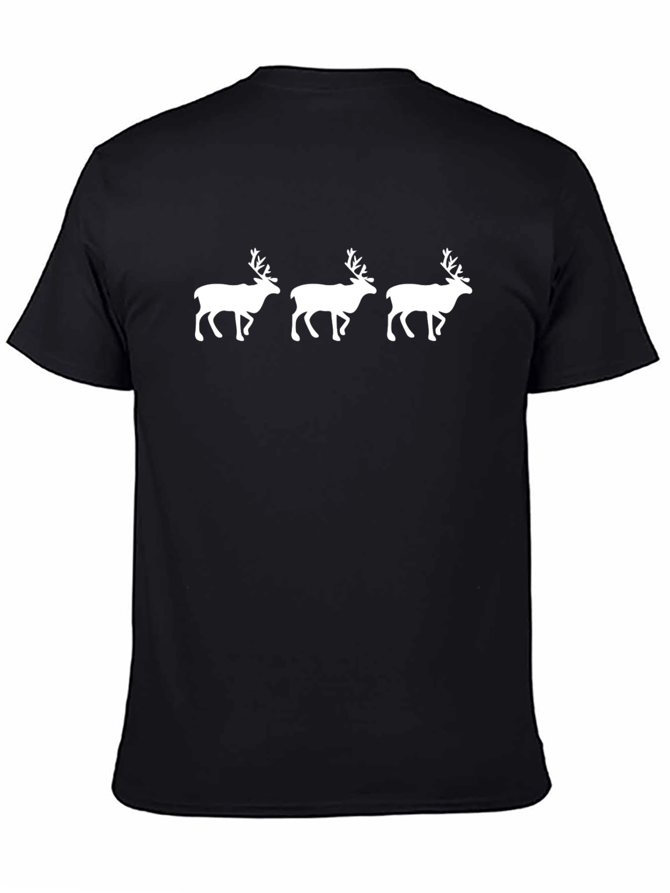 Reindeer Silhouette Graphic Tee - Black