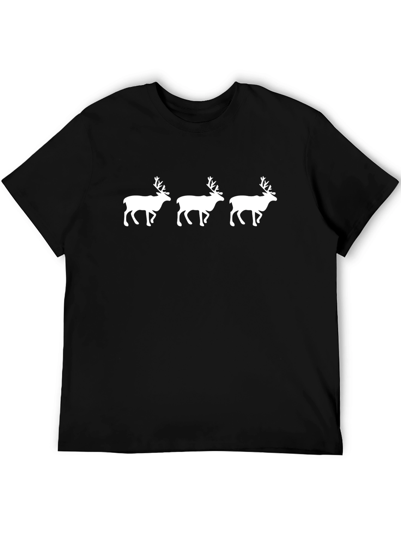 Reindeer Silhouette Graphic Tee - Black