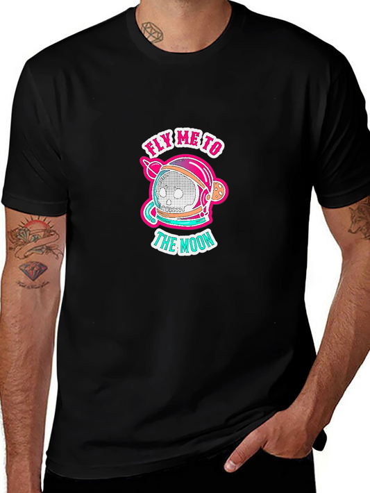 Fly Me to the Moon Black Graphic T-Shirt