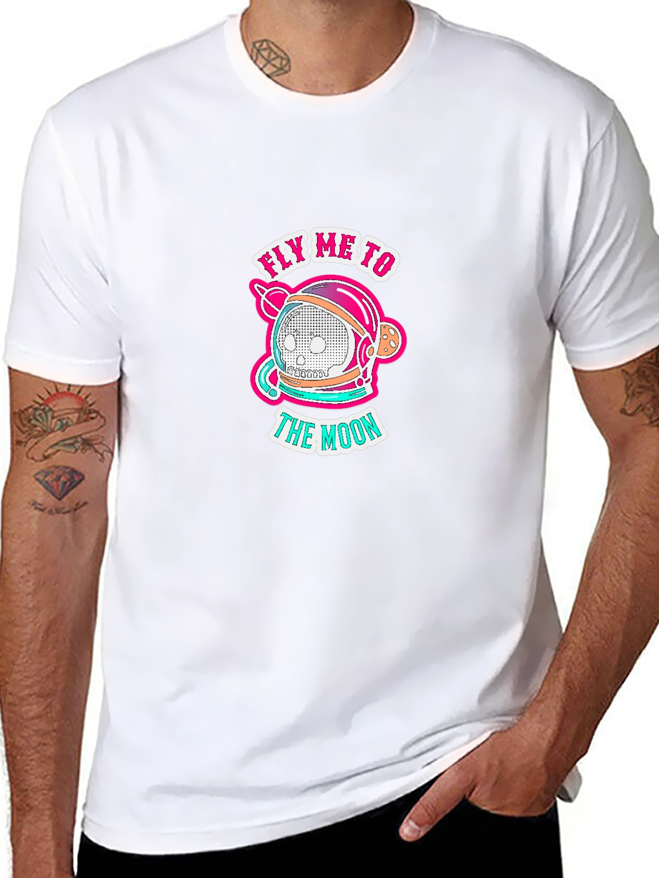 Fly Me to the Moon Black Graphic T-Shirt
