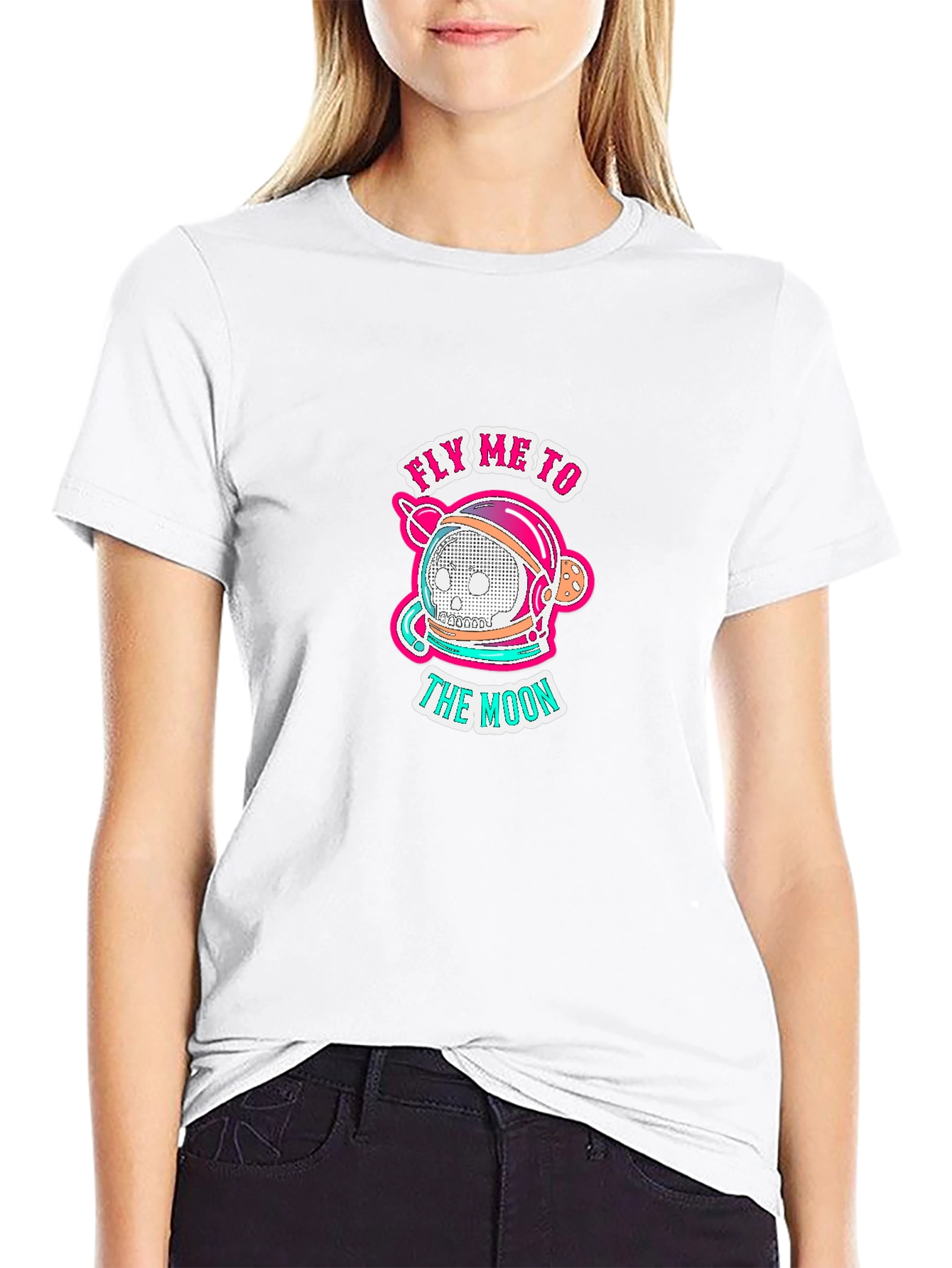 Fly Me to the Moon Black Graphic T-Shirt