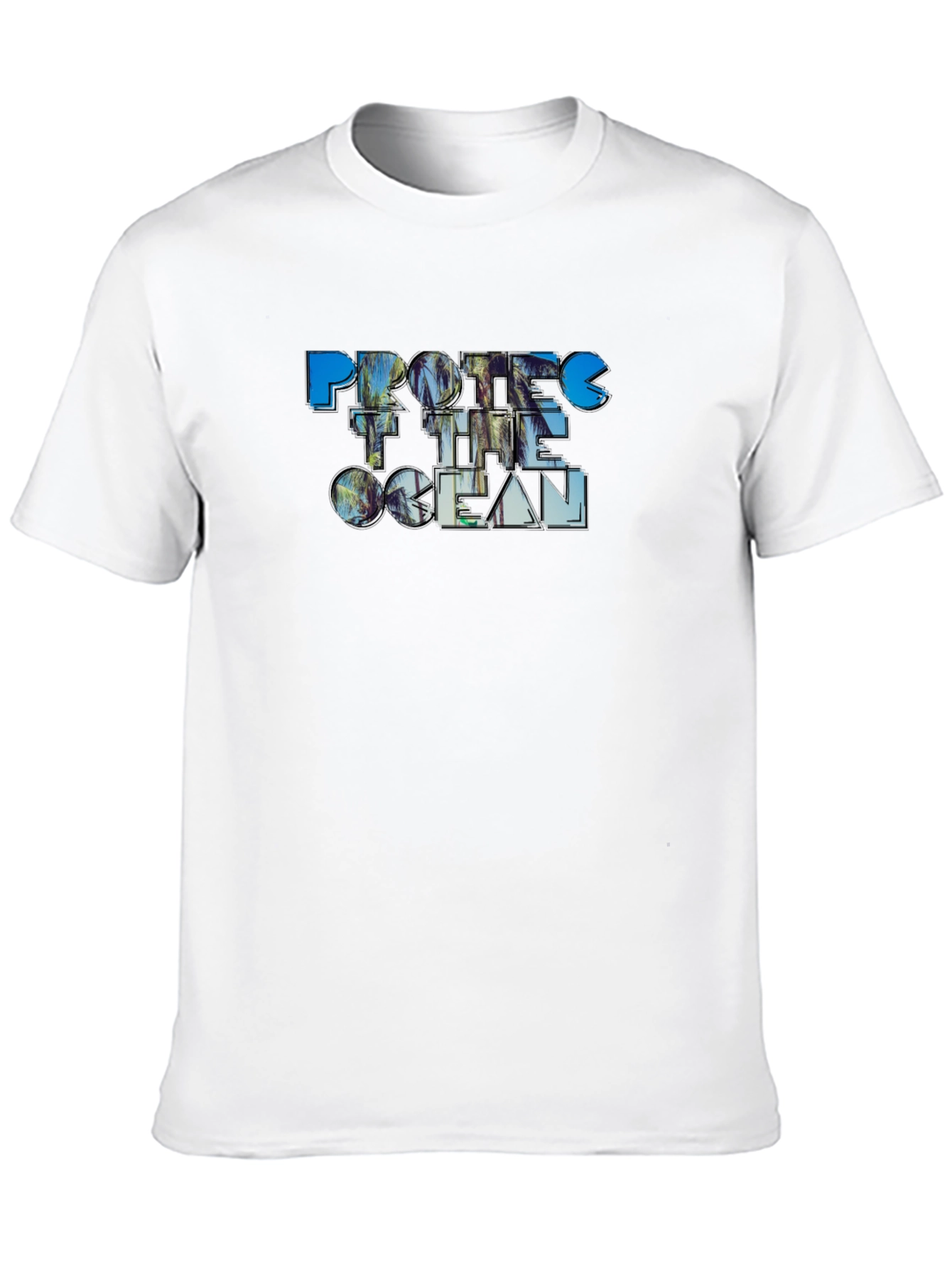 Protect the Ocean Graphic Print T-Shirt - Black